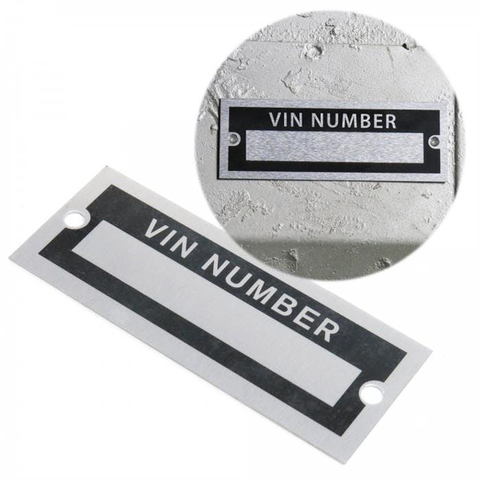 Speedway Motors Reproduction Vin Number Plate, 1 X 2.5 Inch