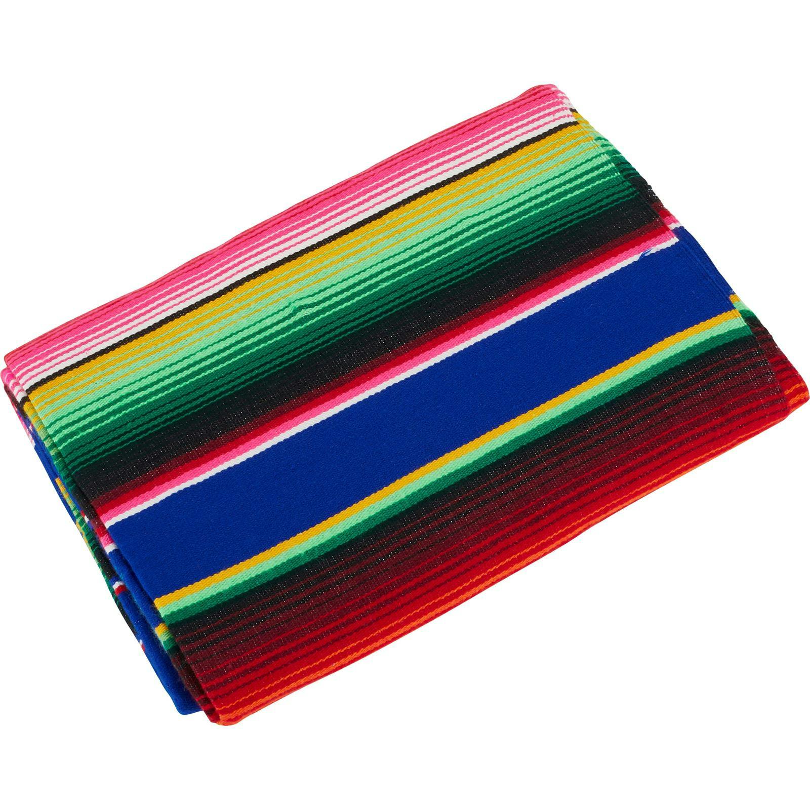 Blue Serape Mexican Blanket for Custom Seat Cover, 84 x 64 Inch