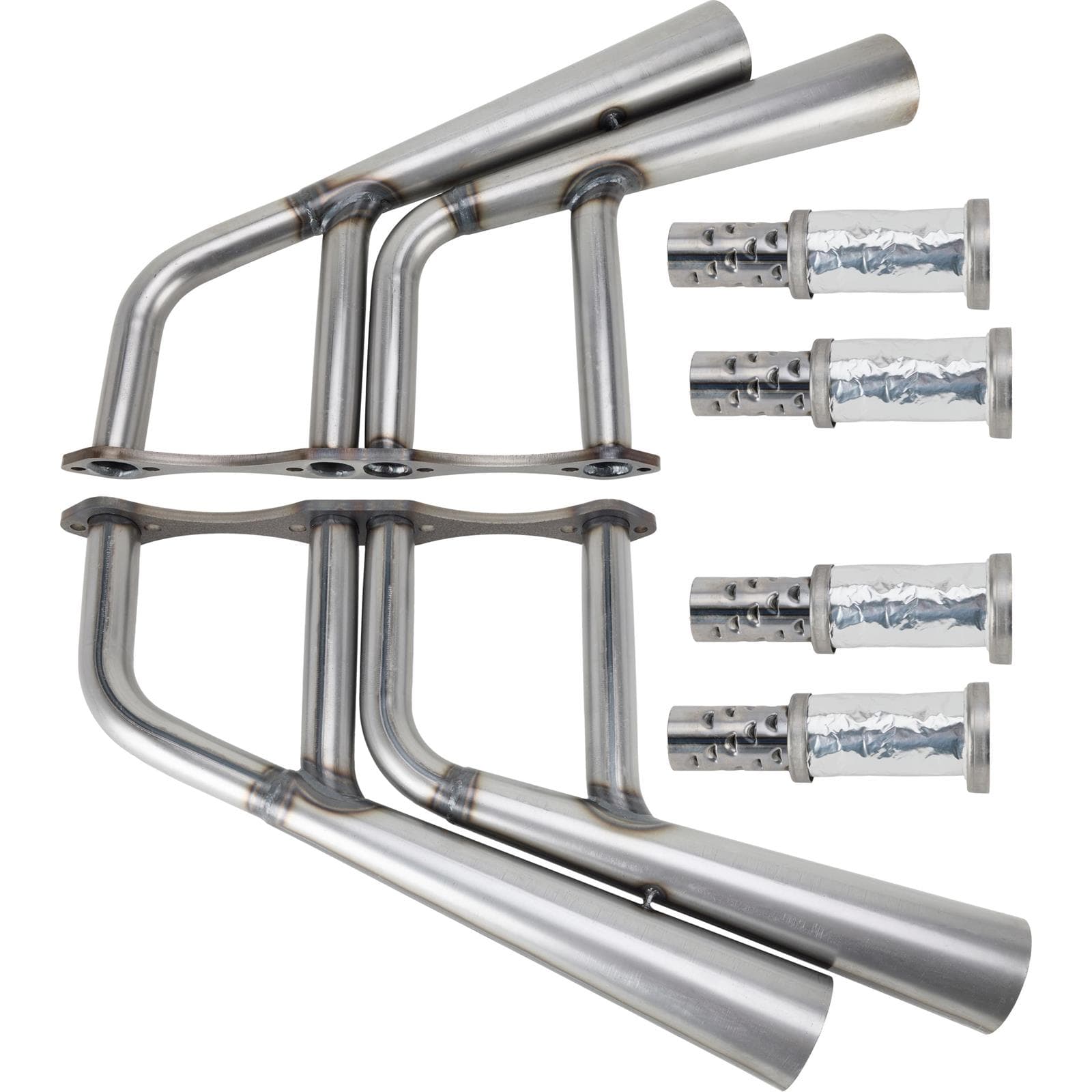 Small Block Chevy Double-Y Stacked Lake Headers w/ Baffle Kit