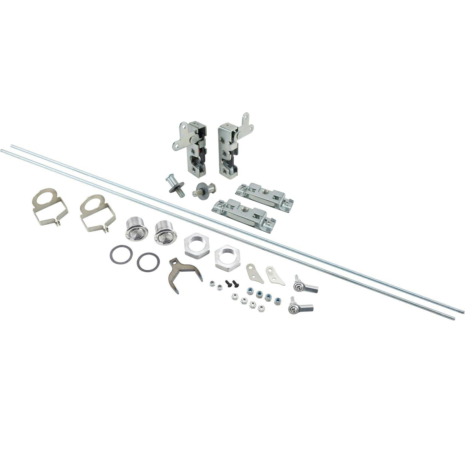 46-48 Lincoln Style Door Latch Buttons W/ Latches, Plates, Bolts