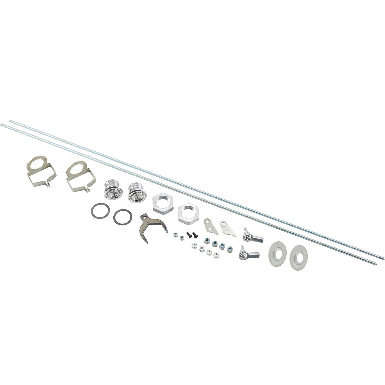 46-48 Lincoln Style Door Latch Buttons With Mounting Panels Kit