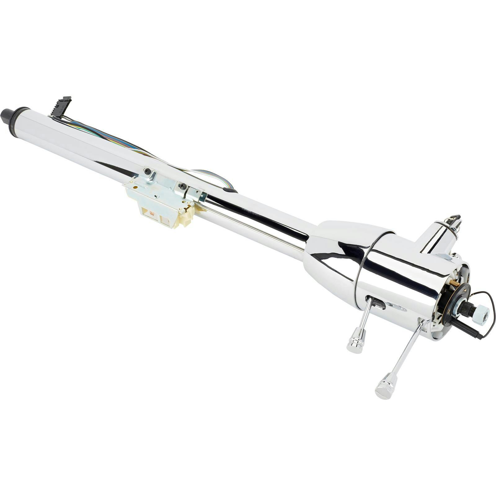 Universal Keyed GM Tilt Steering Column, Floor Shift, 28" Chrome