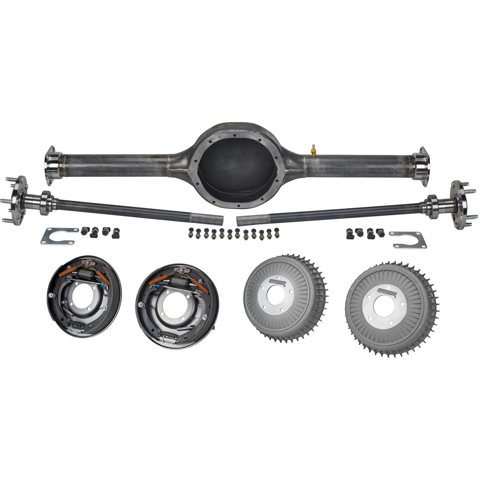 Ford 9 Inch Rearend Axle Housing Kit with Buick Finned Drums, 56
