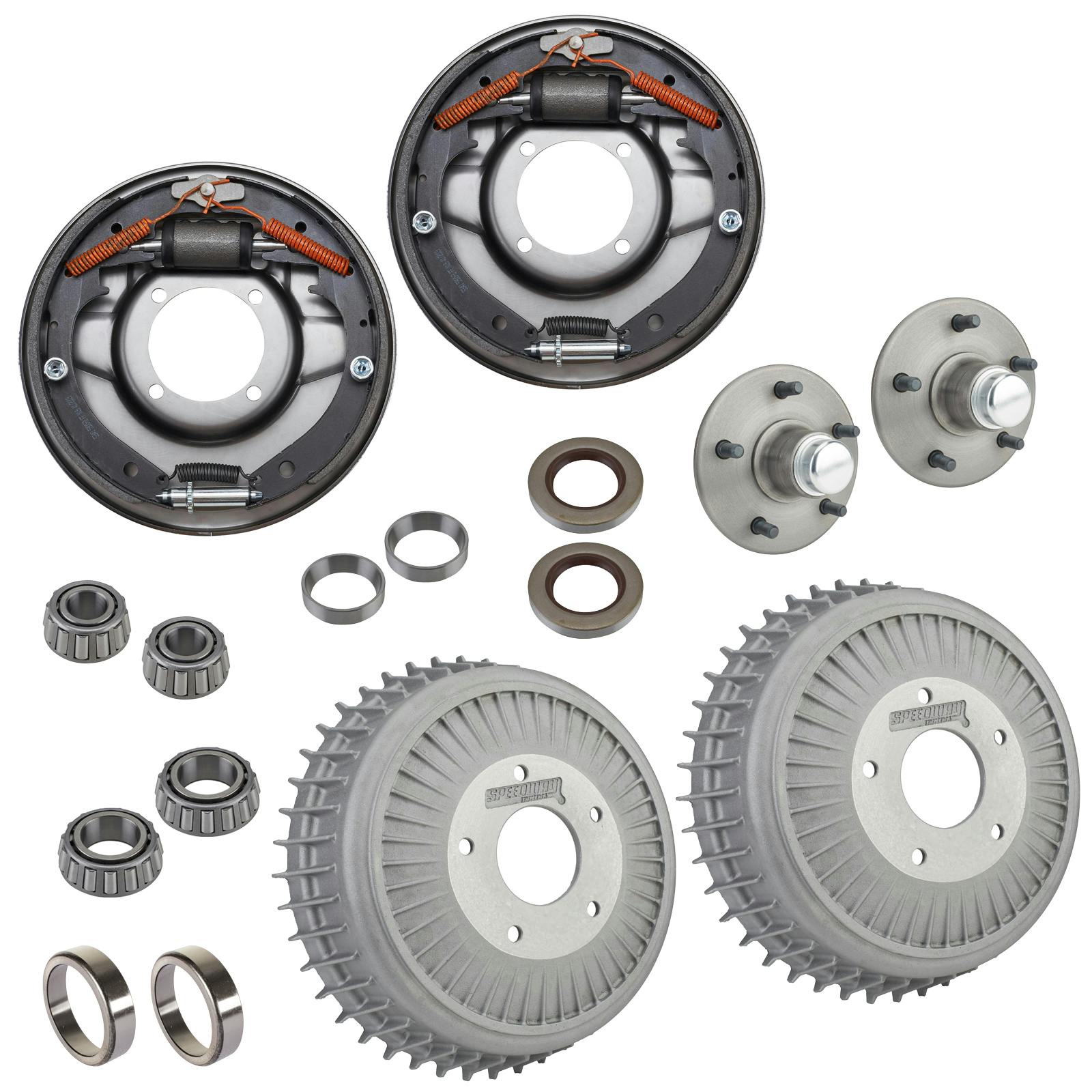 Aluminum Buick Front Brake Drum Kit, 12x2, 45-Fin, Plates/Hubs