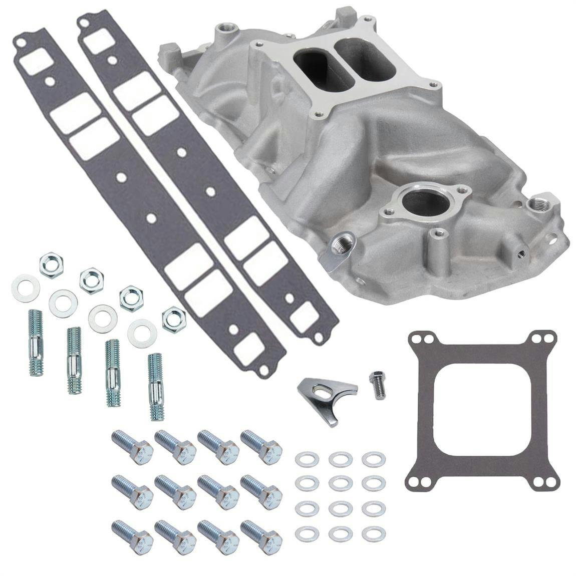 Speedway 1957-86 SBC Hi-Rise Intake Manifold w/ Gaskets, Hardware
