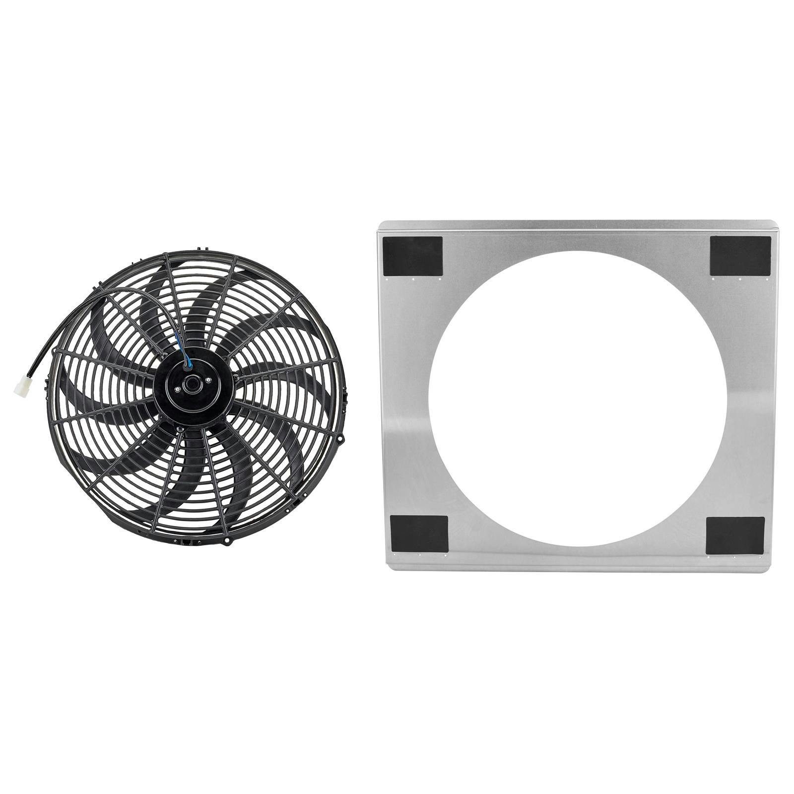 Single 16 Inch Fan and Shroud Combo for 26 Inch Radiators