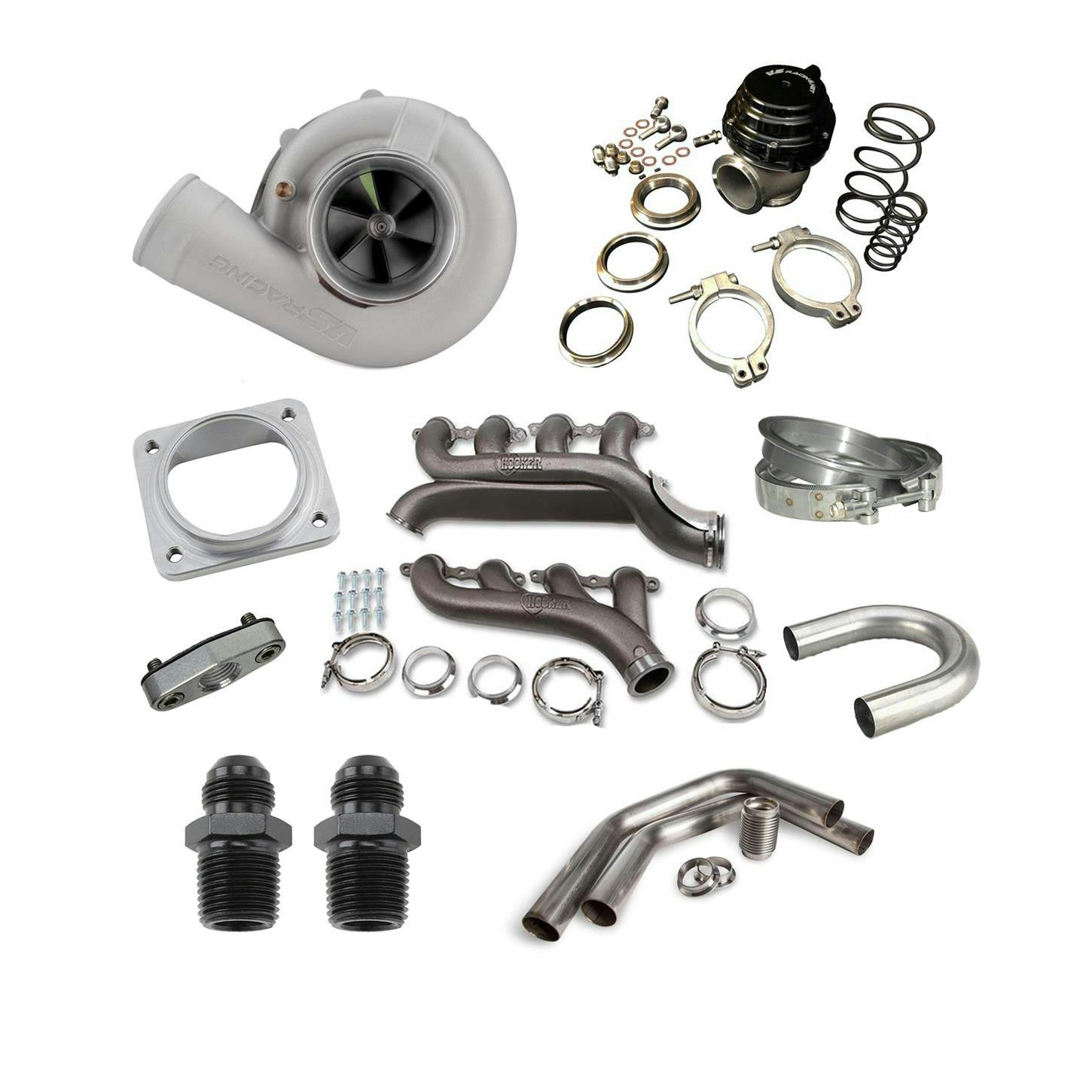 LS Swap Single Turbo Kit Hot Side, Universal Crossover, 78mm
