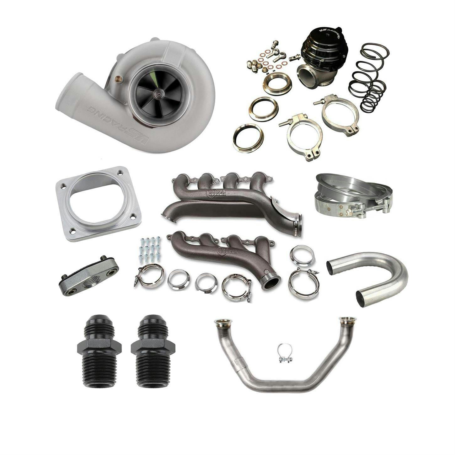 LS Swap Single Turbo Kit Hot Side, T56/6L80 Crossover, 78mm