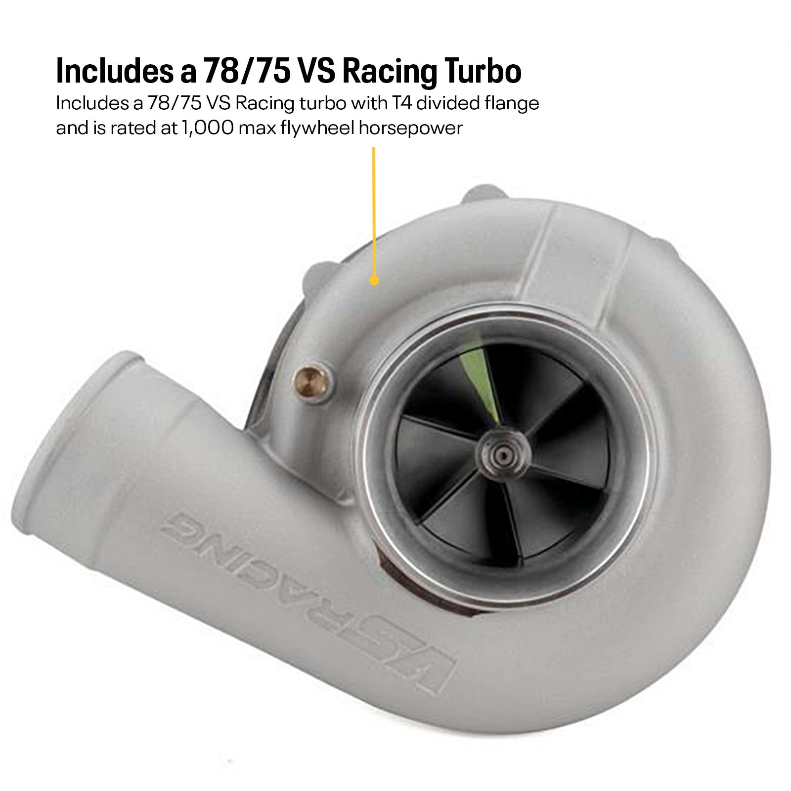 LS Swap Single Turbo Kit Hot Side, T56/6L80 Crossover, 78mm