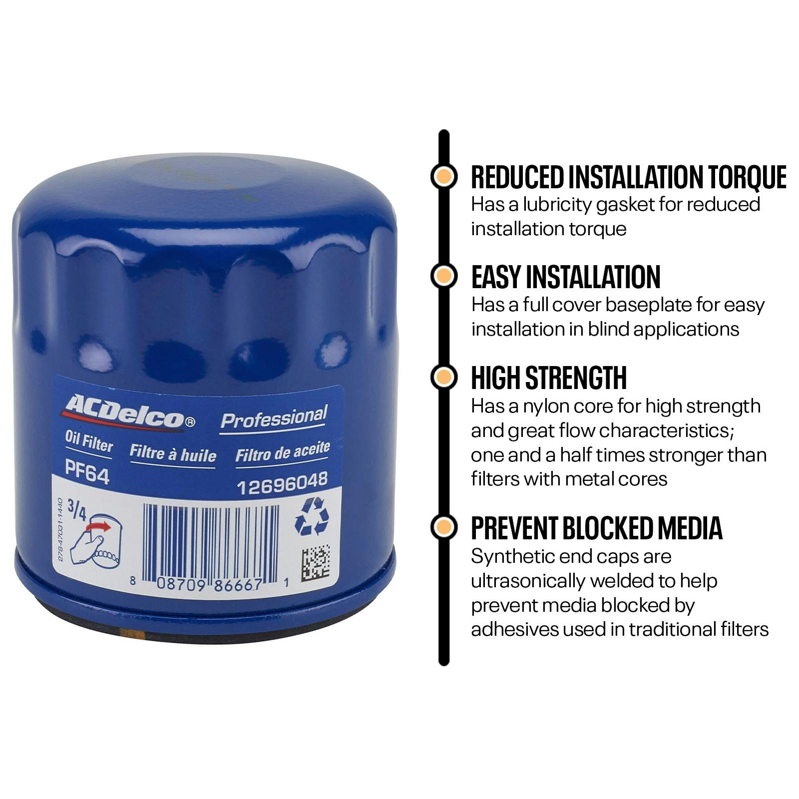 Mobil 1 0W40 Dexos R 12 Quart Oil/AC Delco PF64 Filter Change Kit