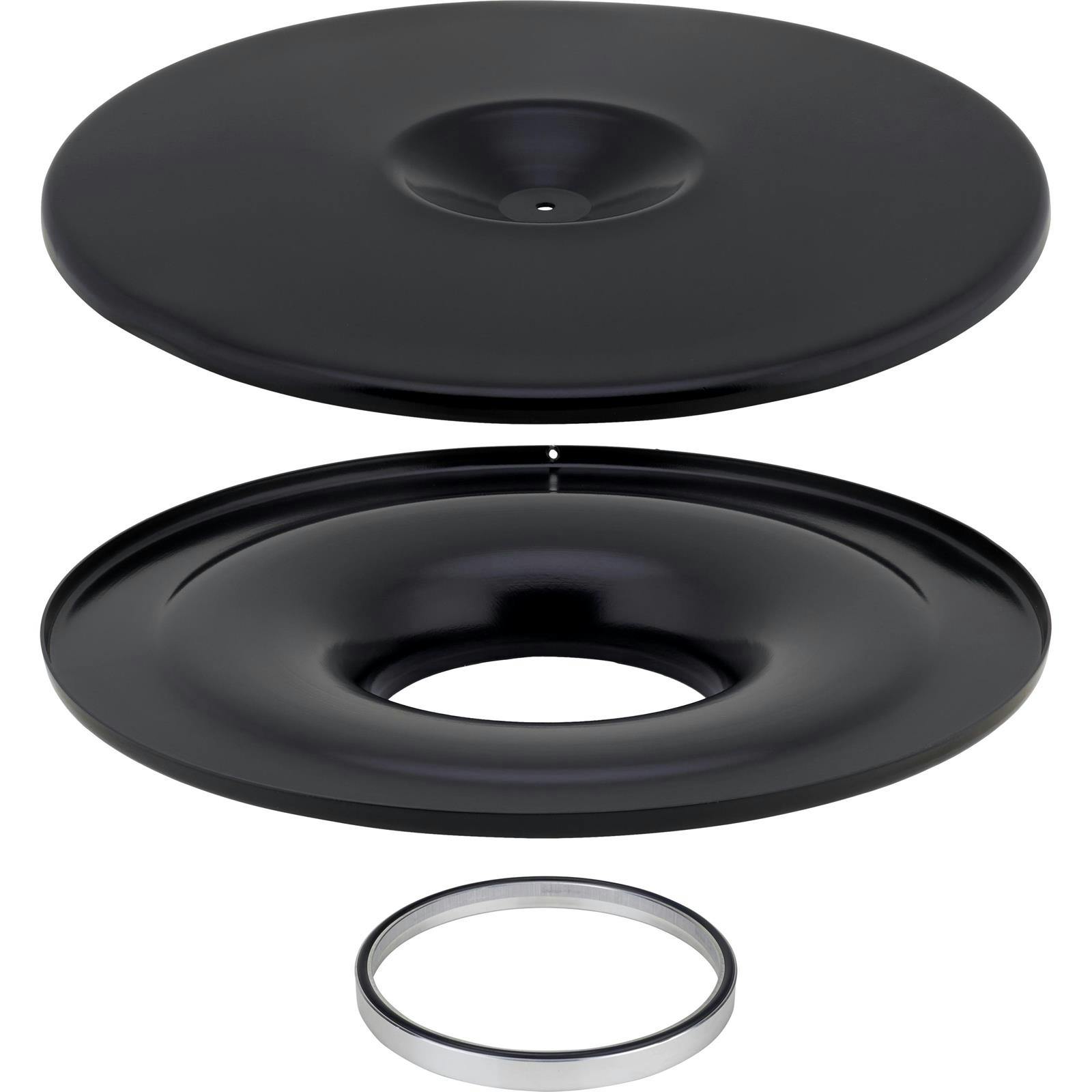 Speedway 14 Inch Flat Base Air Cleaner Base/Lid Set, Black