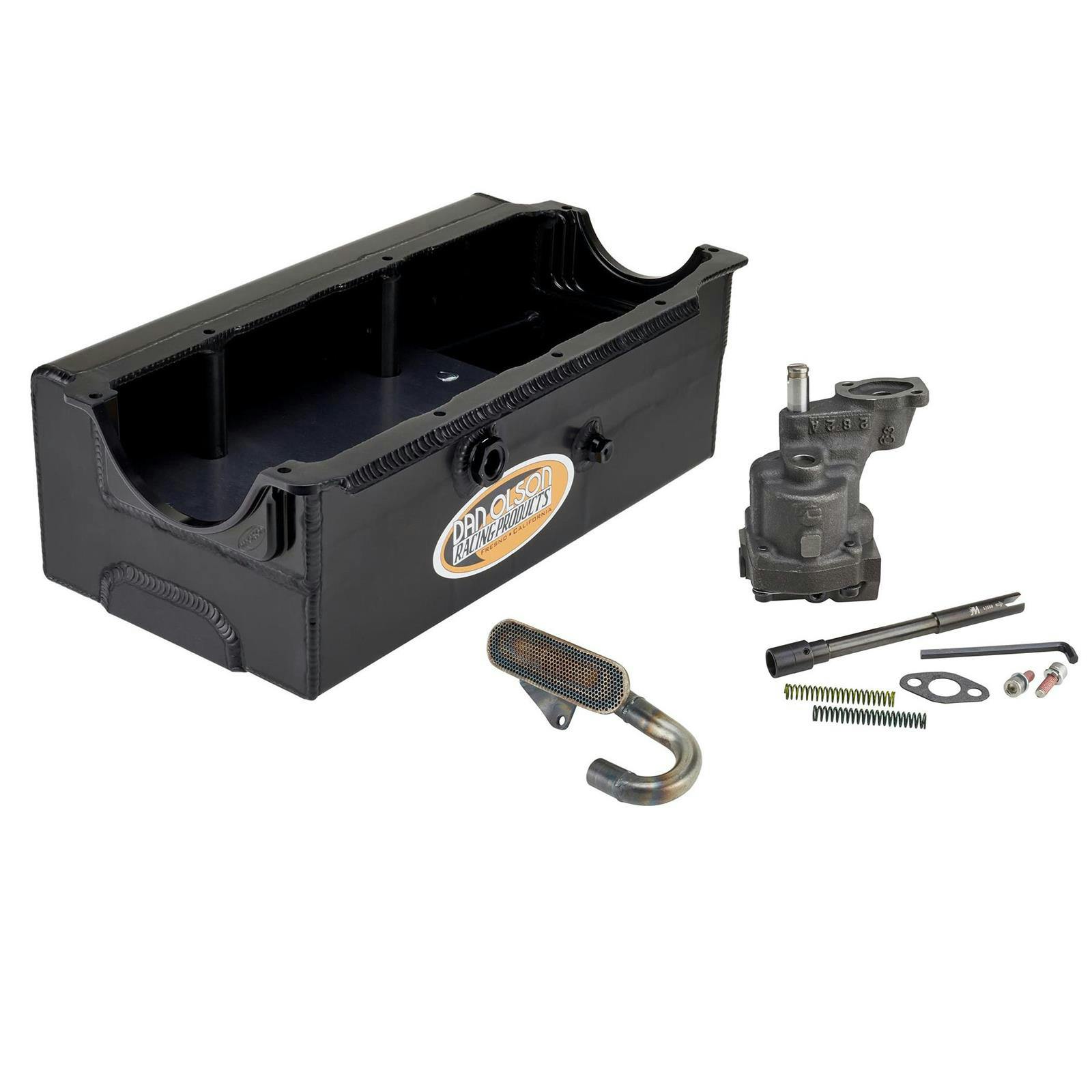 Dan Olson Small Block Chevy Oil Pan and Shark Pump, Black