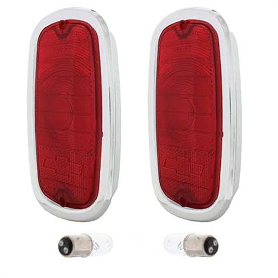United Pacific Red Lens Tail Light Kit, 1960-66 GM Pickup, Pair