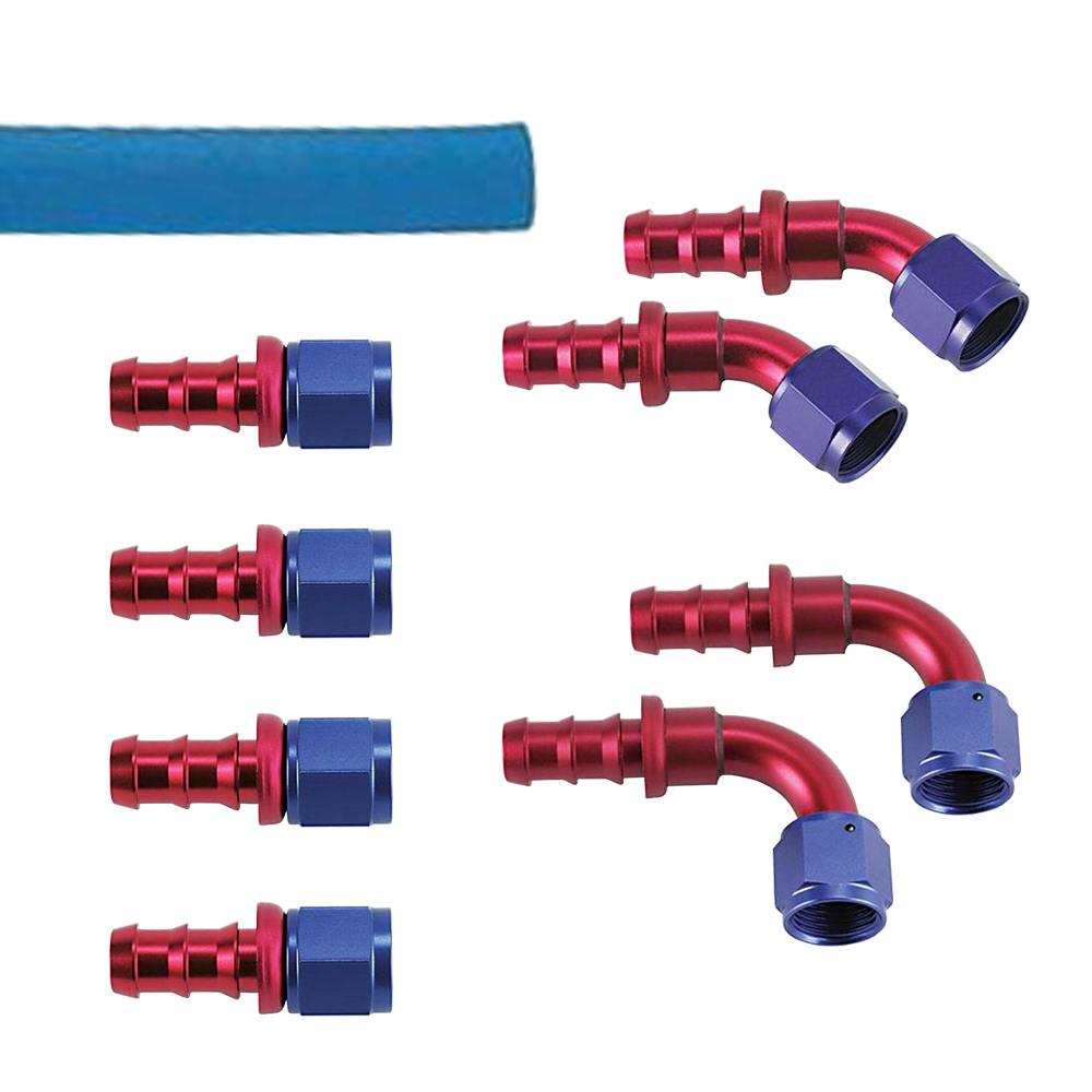 Speedway Socketless Push-On Hose End Fitting Kit, -8AN