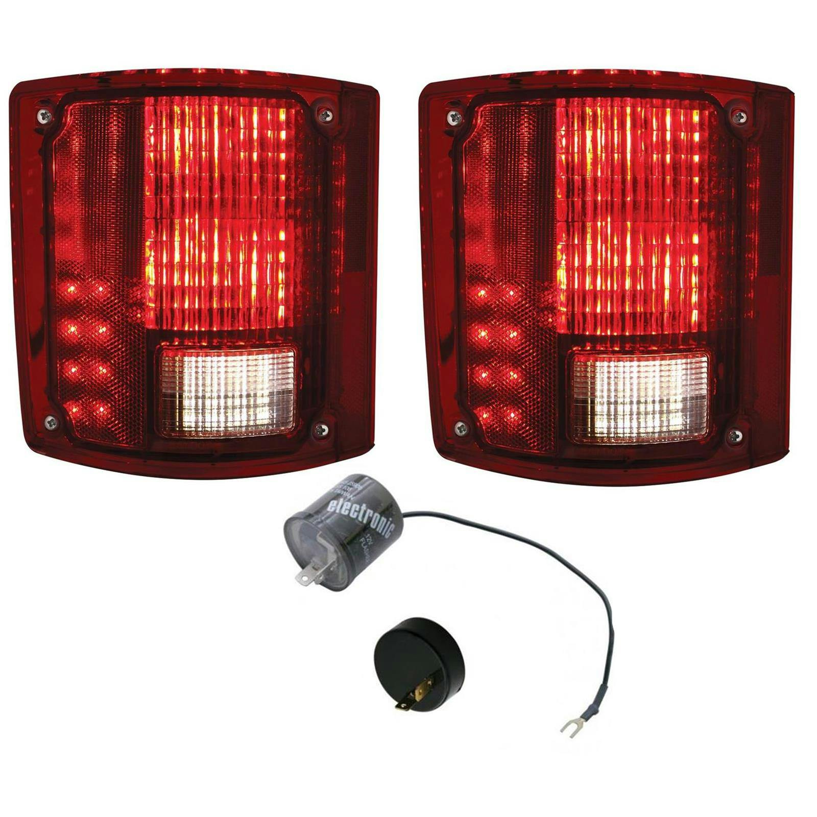 United Pacific 1973-1987 LED Tail Light Lens Kit, w/Flasher