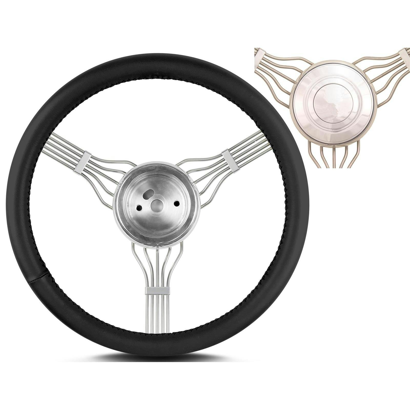 Lecarra Banjo Steering Wheel with Hub Adapter Kit, Polished