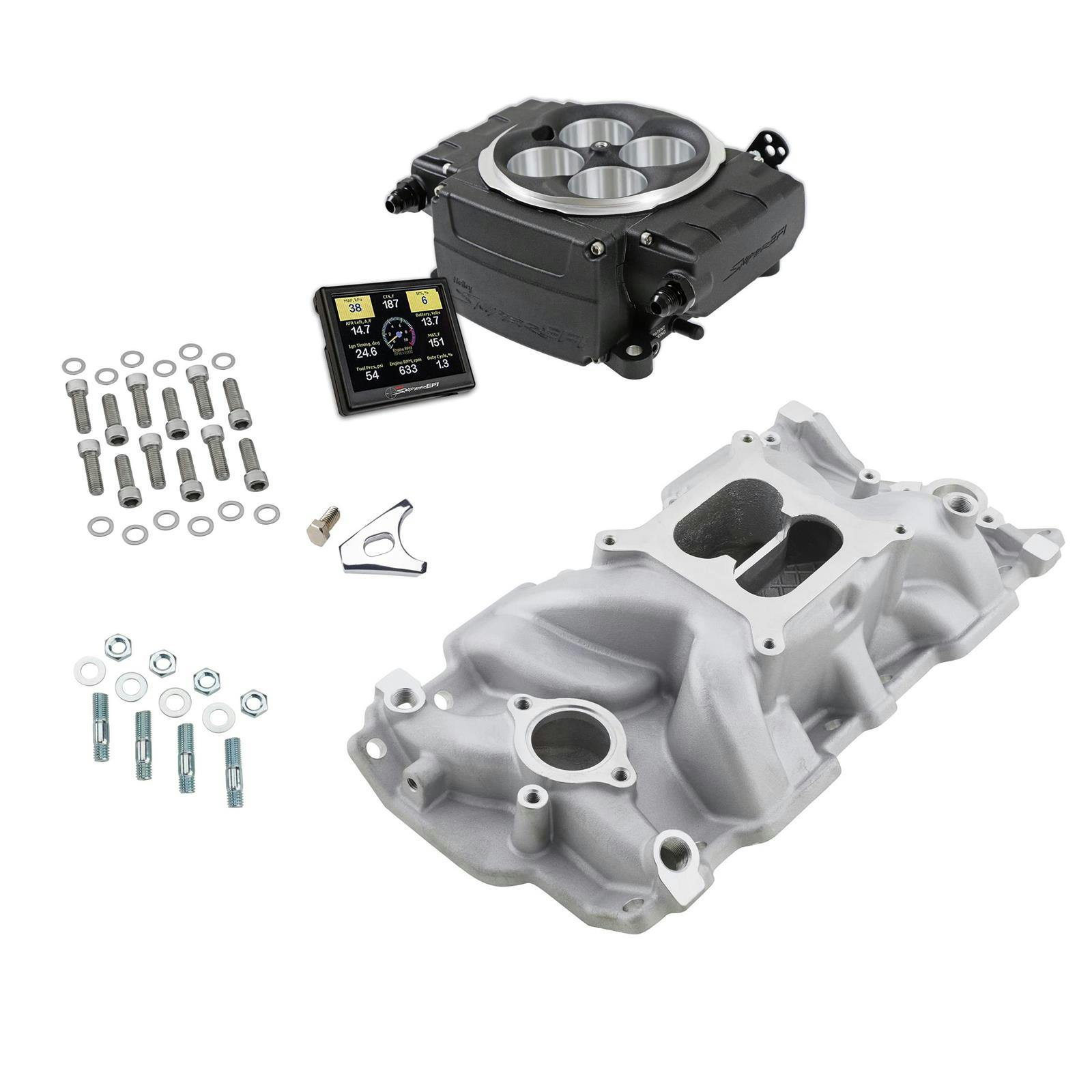 Small Block Chevy High Rise Intake & Sniper 2 EFI Conversion Kit