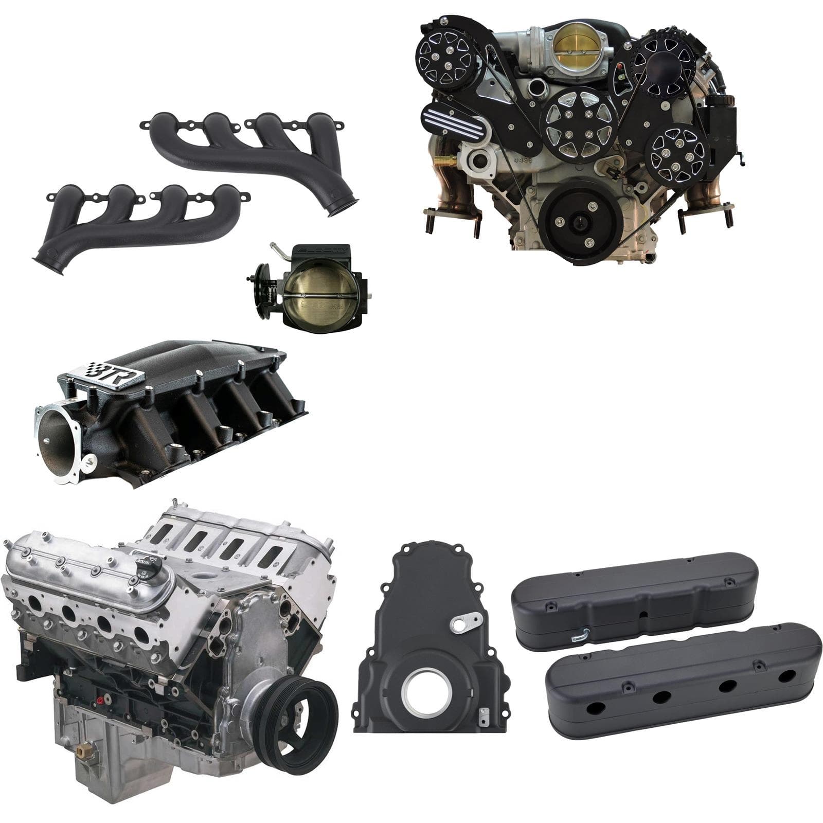 LS Gen III 6.0L Crate Engine Kit, 364HP/450TQ, Black Aluminum