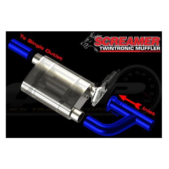 QTP 13303C Screamer Mufflers, Turbo-style/Straight-through, Each