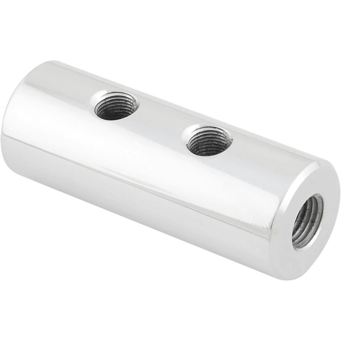Round Polished Aluminum Fuel Block, 2-Hole