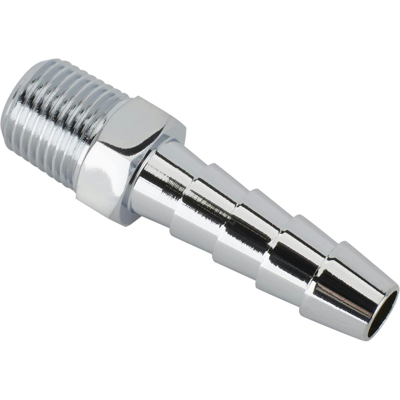 Straight Chrome Fitting, 1/4 Inch Hose to 1/8 Inch NPT