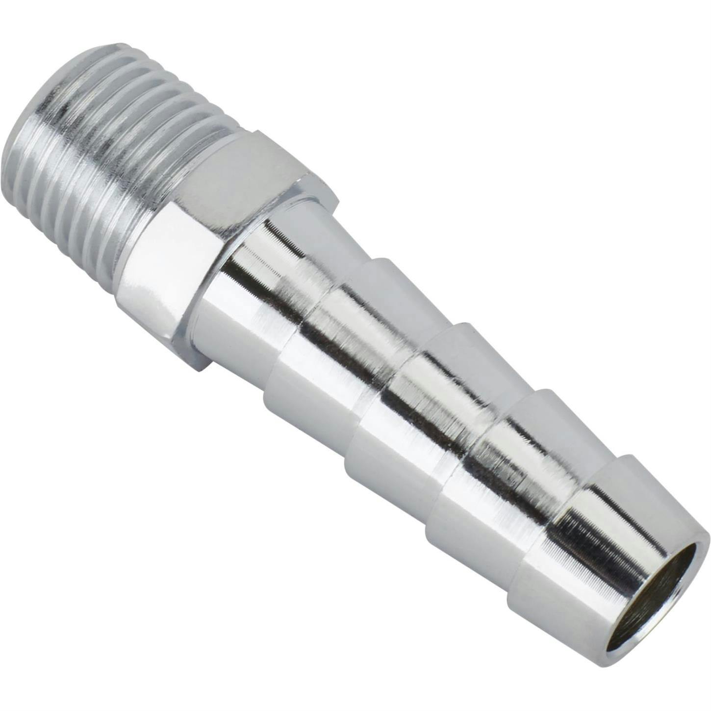 Straight Chrome Fitting, 5/16 Inch Hose to 1/8 Inch NPT