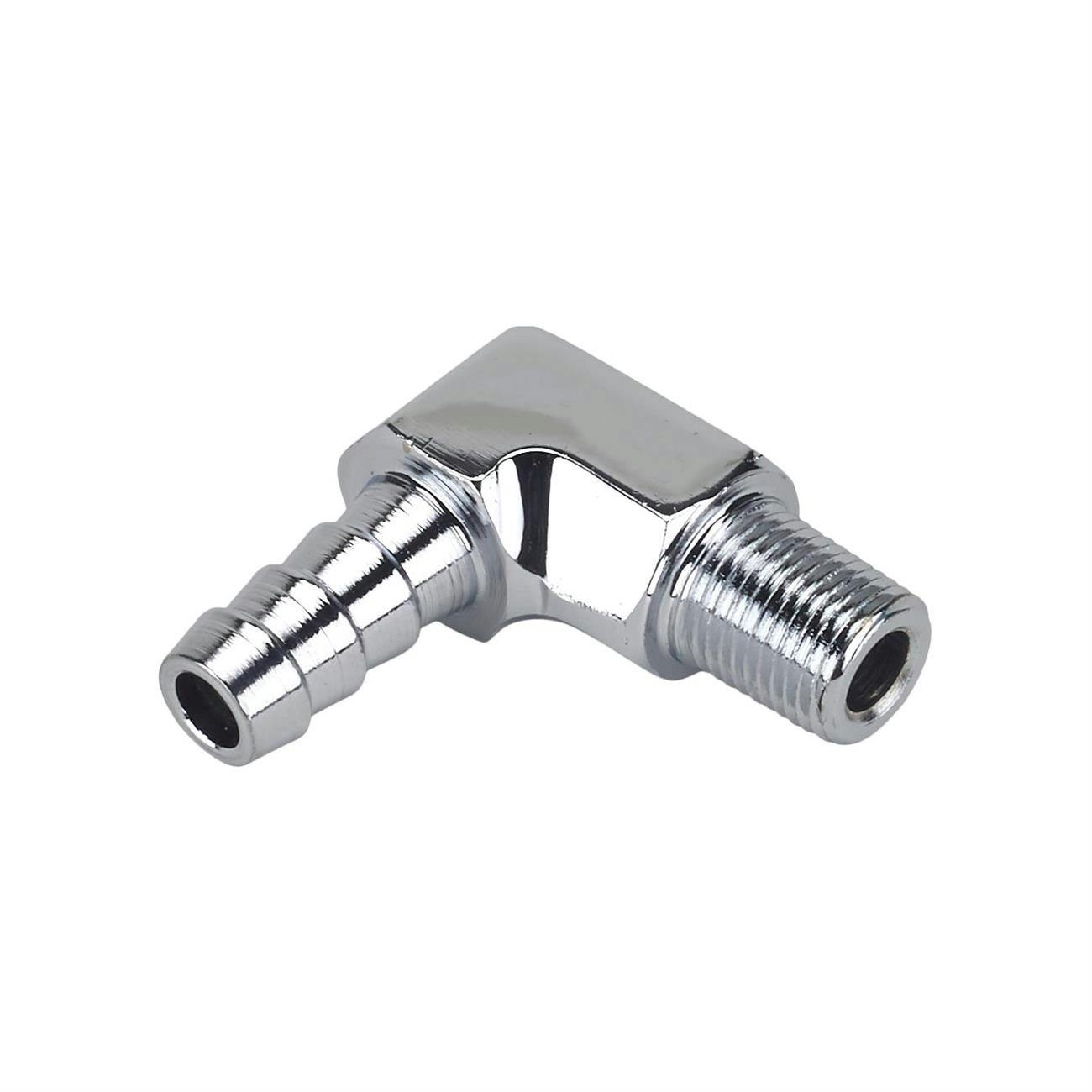 Chrome 90 Adapter Fitting, 5/16 Inch Hose to 1/8 NPT