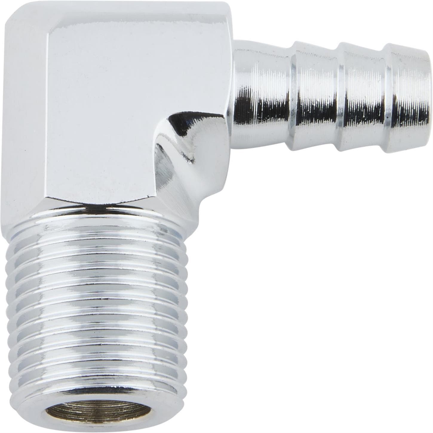 Chrome 90 Adapter Fitting, 3/8 Inch Hose to 3/8 NPT