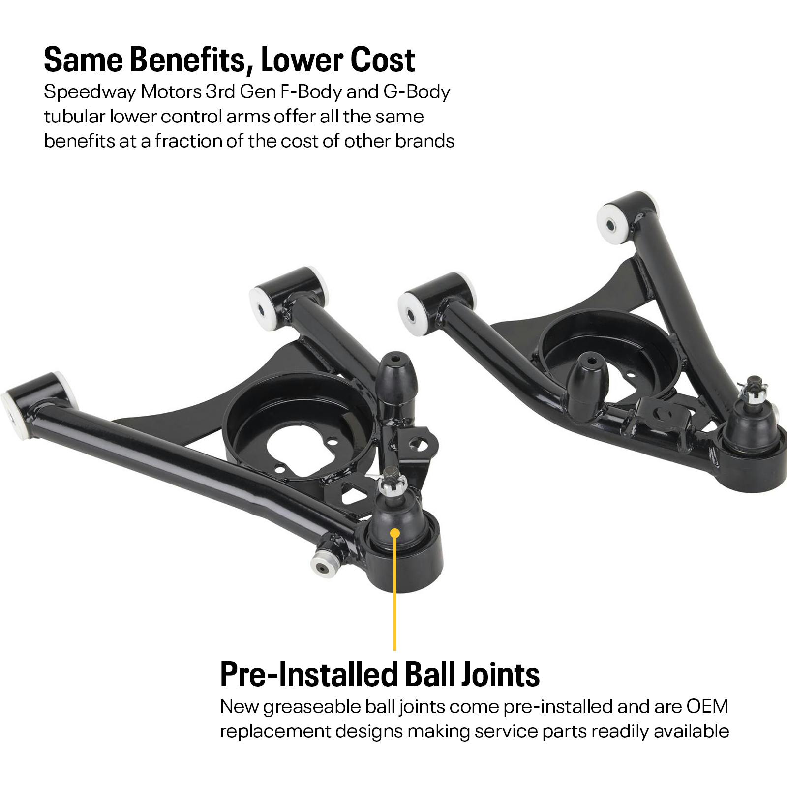 1982-92 3rd Gen Camaro and G-Body Tubular Lower Control Arm Kit