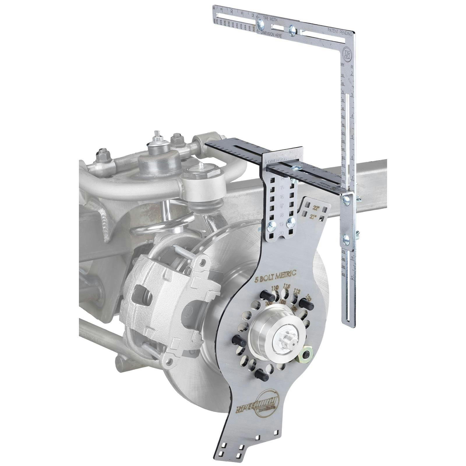 WheelWise® 5-lug Met Wheel Fit Tool w/ Tire Size Attachment