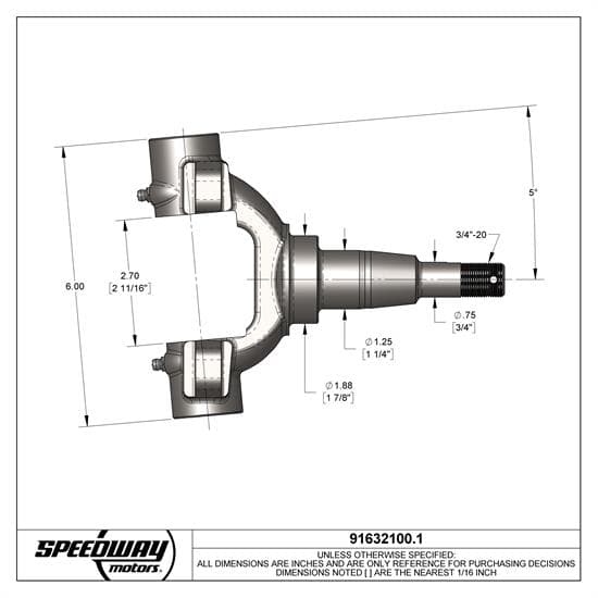 Speedway 1949-54 Chevy Car Modified Spindles Only
