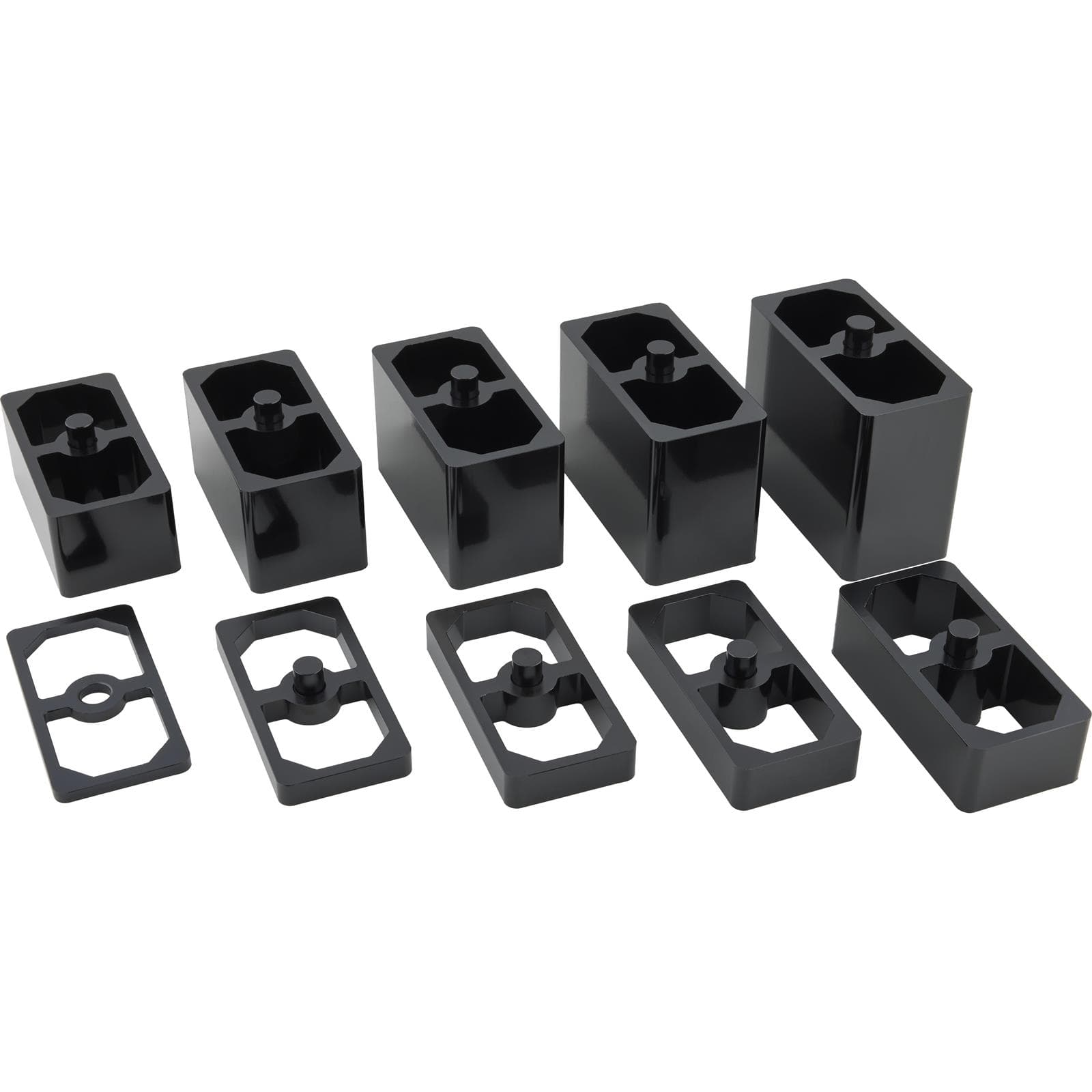 Black Aluminum Extruded Leaf Spring Lowering Block