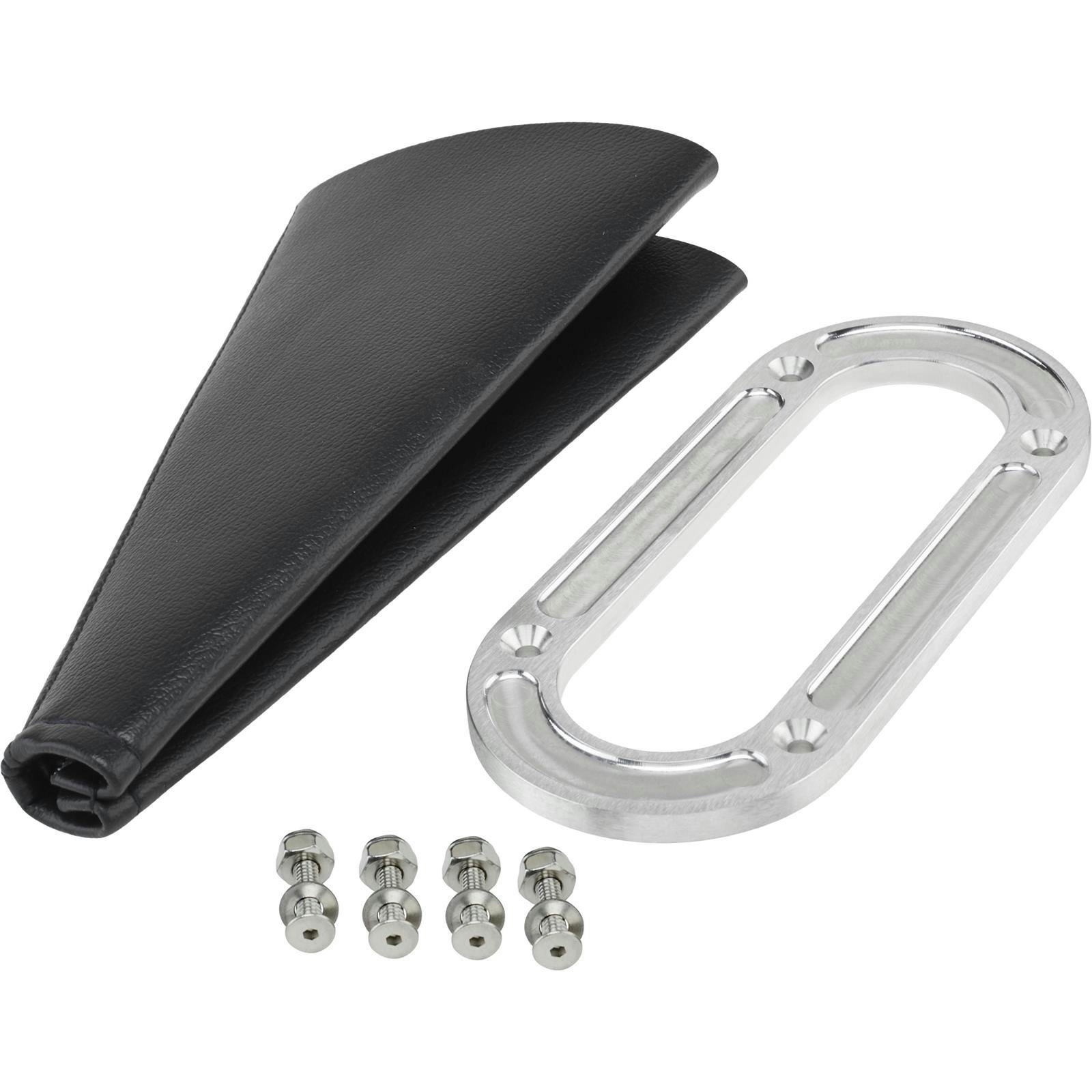 Transmission Mount Parking Brake Boot with Billet Ring, Brushed