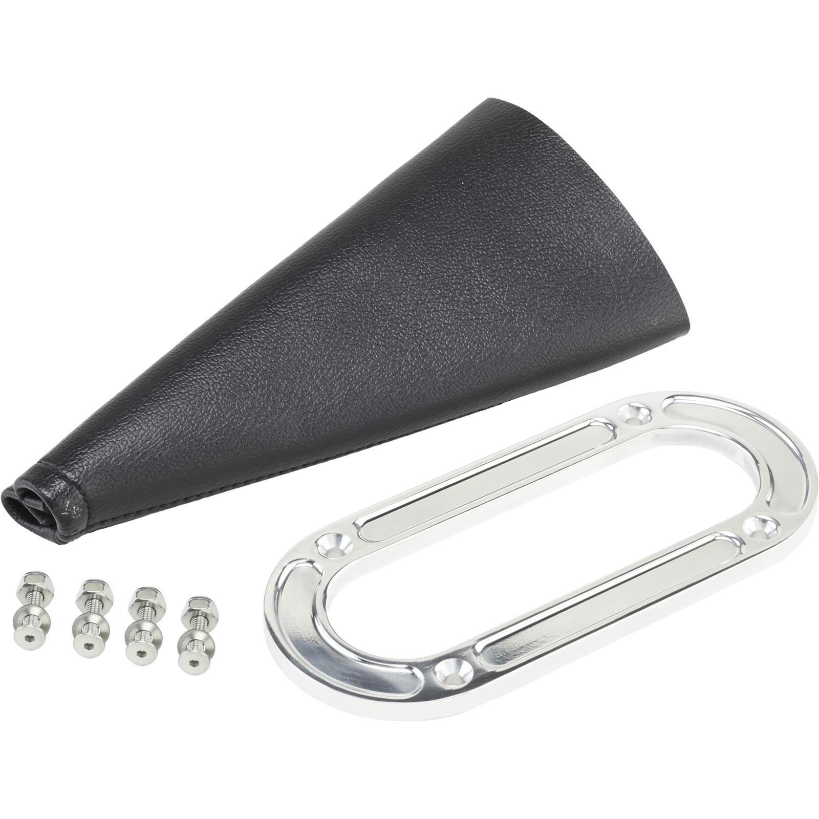 Transmission Mount Parking Brake Boot with Billet Ring, Polished