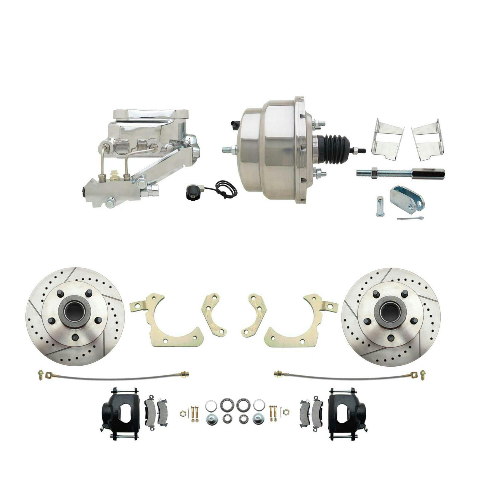 Speedway Deluxe 59-64 Chevy Disc Conv. Kit, D/S Rotors, Black