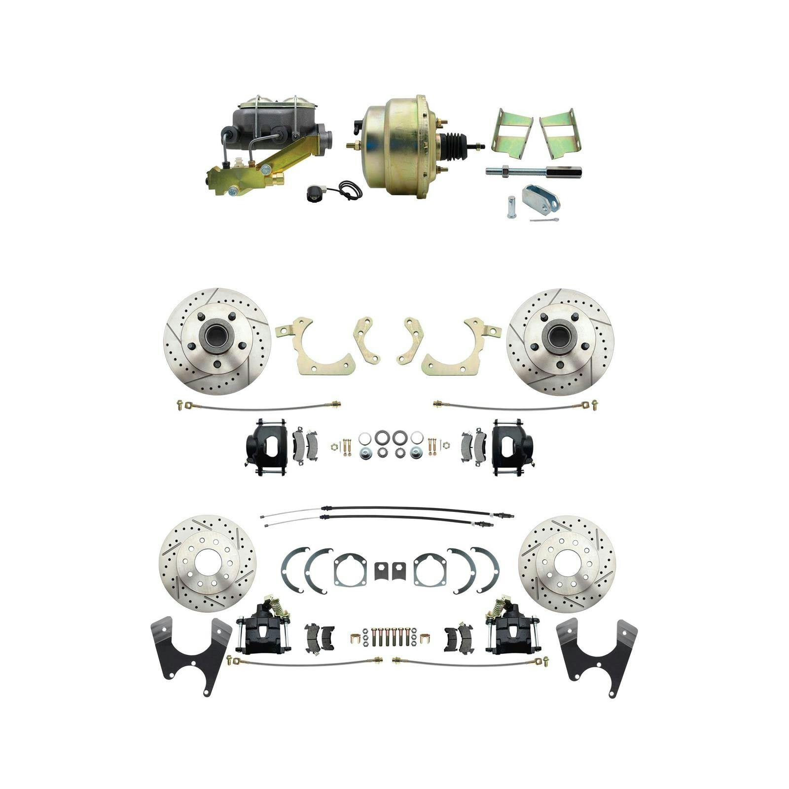 Speedway 59-64 Impala Front & Rear Disc Brake Kit, D/S Rotors, Black