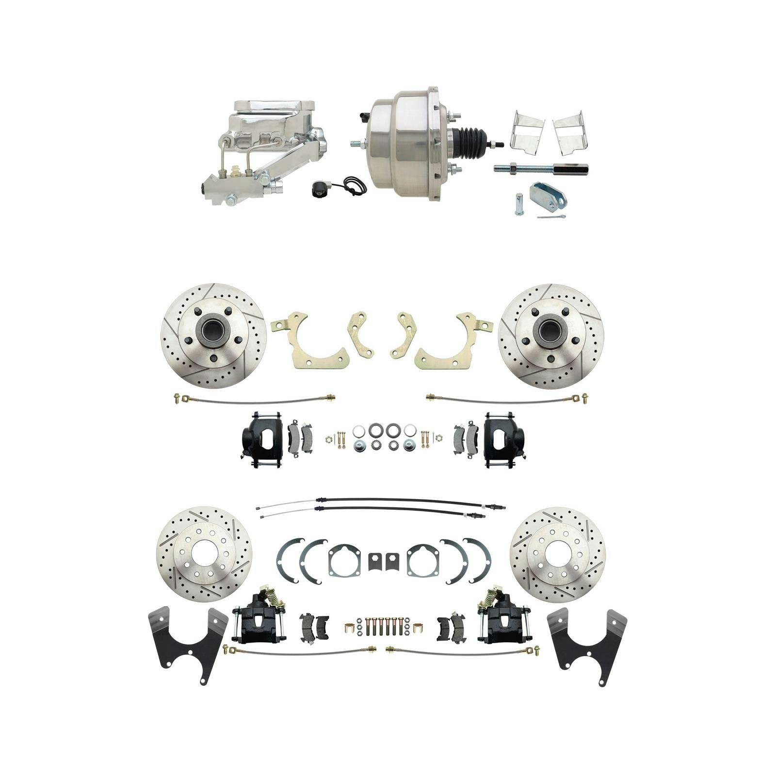 Speedway 59-64 Impala 4 Wheel Power Disc Brake Conv. Kit, D/S Rotors