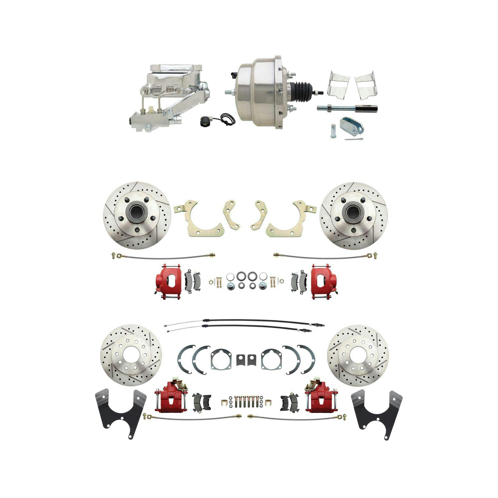 Speedway 59-64 Impala 4 Wheel Power Disc Brake Conv. Kit, D/S Rotors