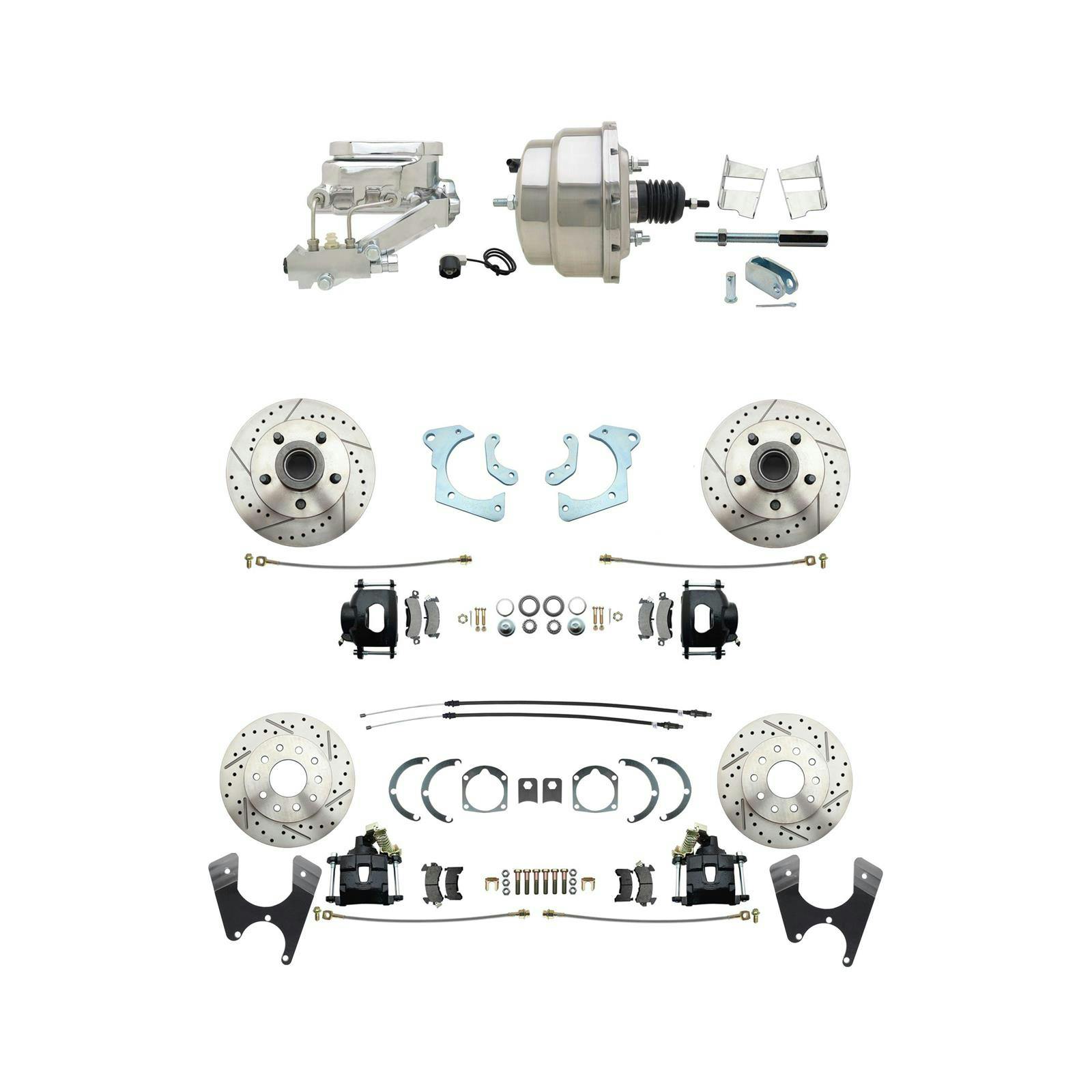 Speedway 65-68 Impala 4 Wheel Power Disc Brake Conv. Kit, D/S Rotors