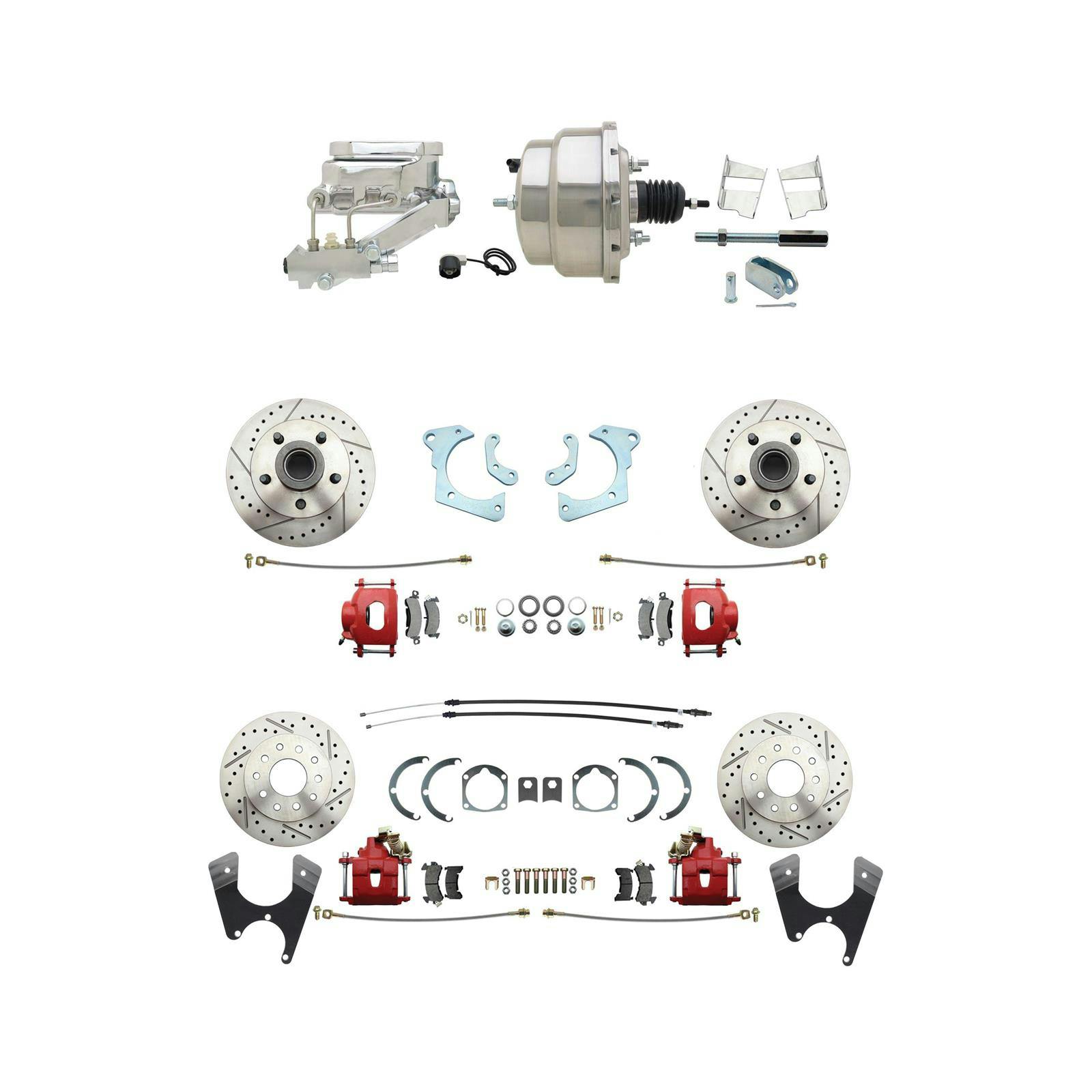 Speedway 65-68 Impala 4 Wheel Power Disc Brake Conv. Kit, D/S Rotors