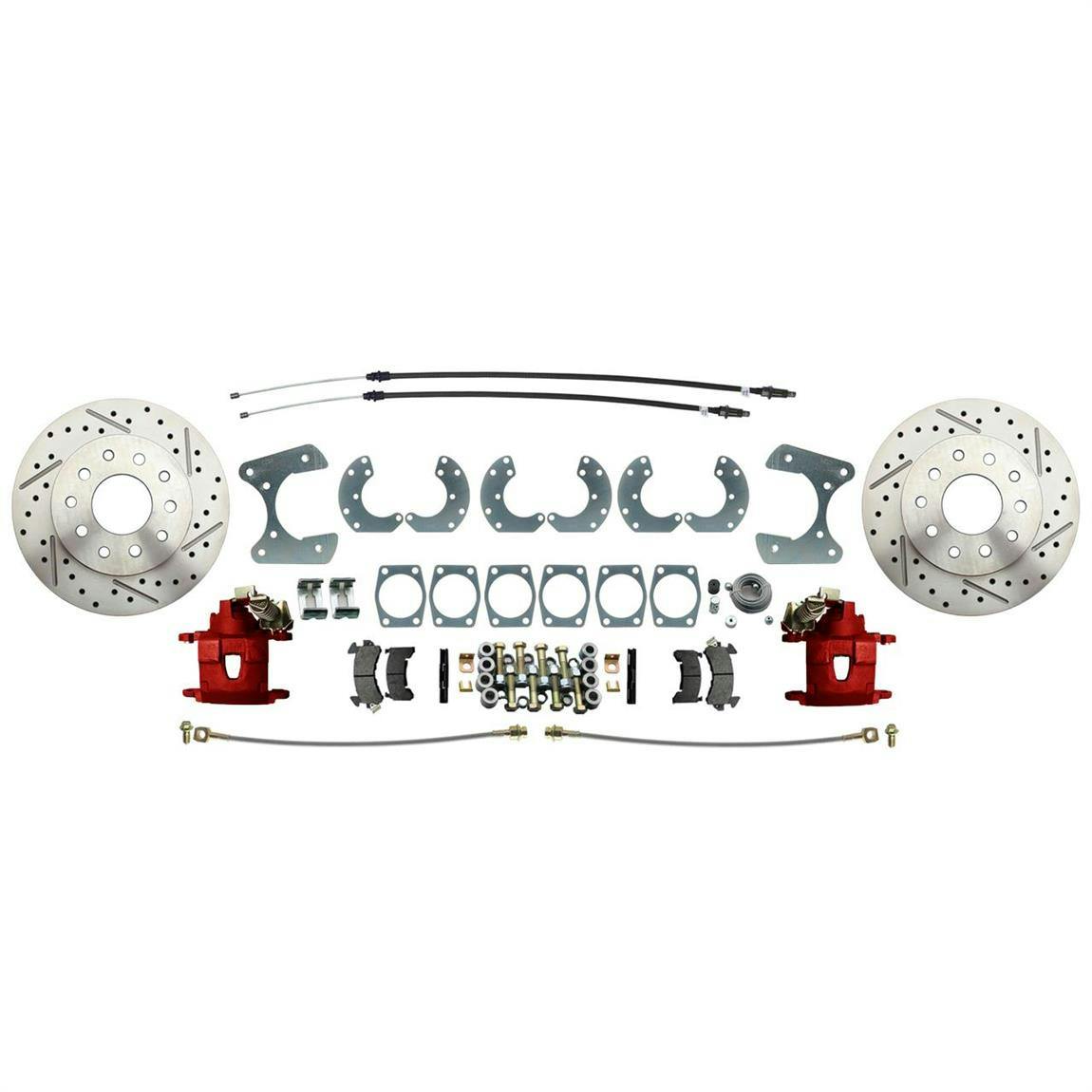 Universal Ford 9 Inch Rear-End Disc Brake Conversion Kit, Red