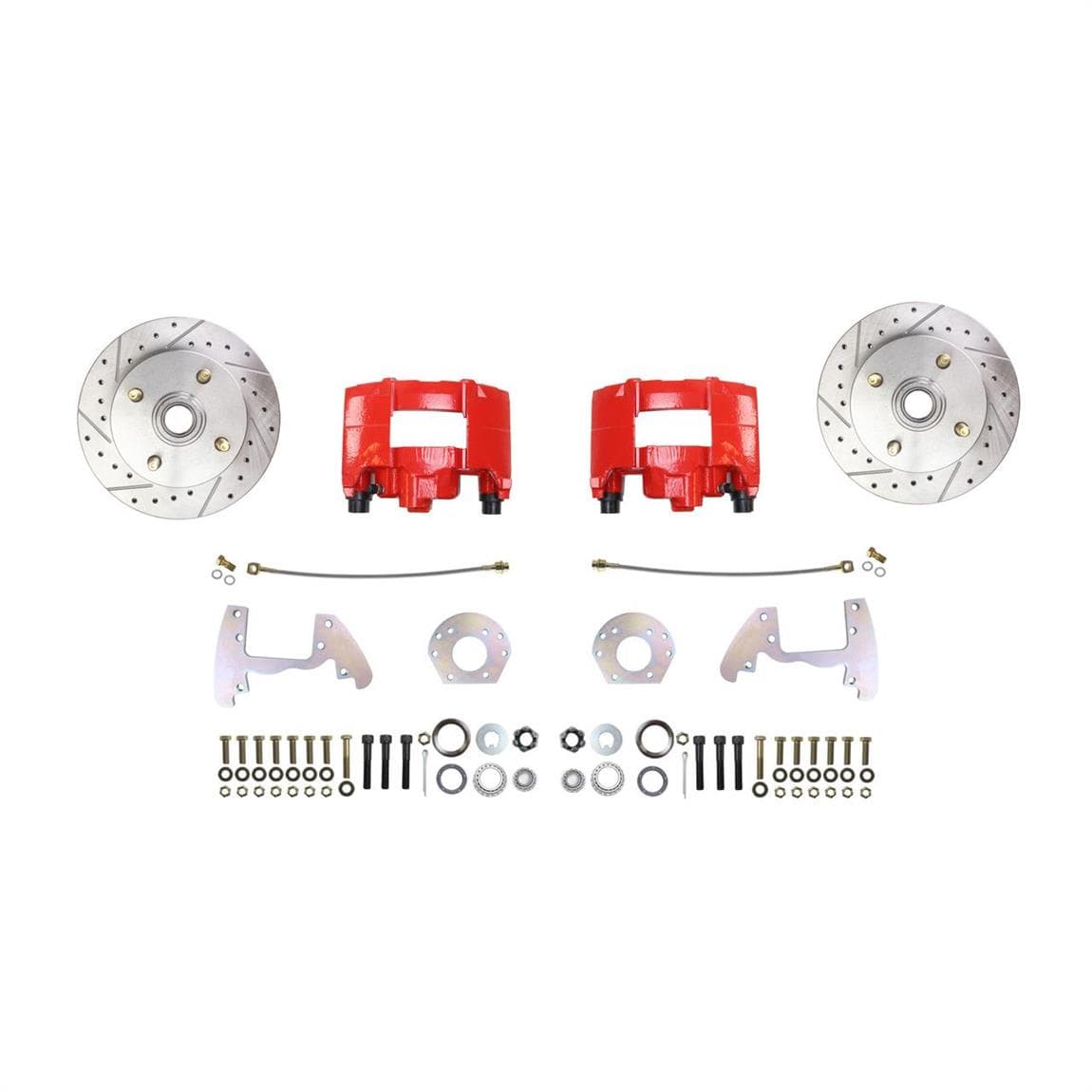 1964-66 Mustang 6 Cyl. 4 Lug Disc Brake Conversion Kit, D/S Red