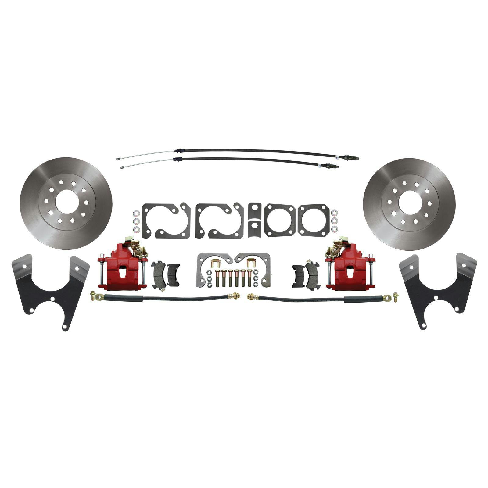 Speedway Rear Disc Brake Standard Kit, 64-72 GM A-Body, Red