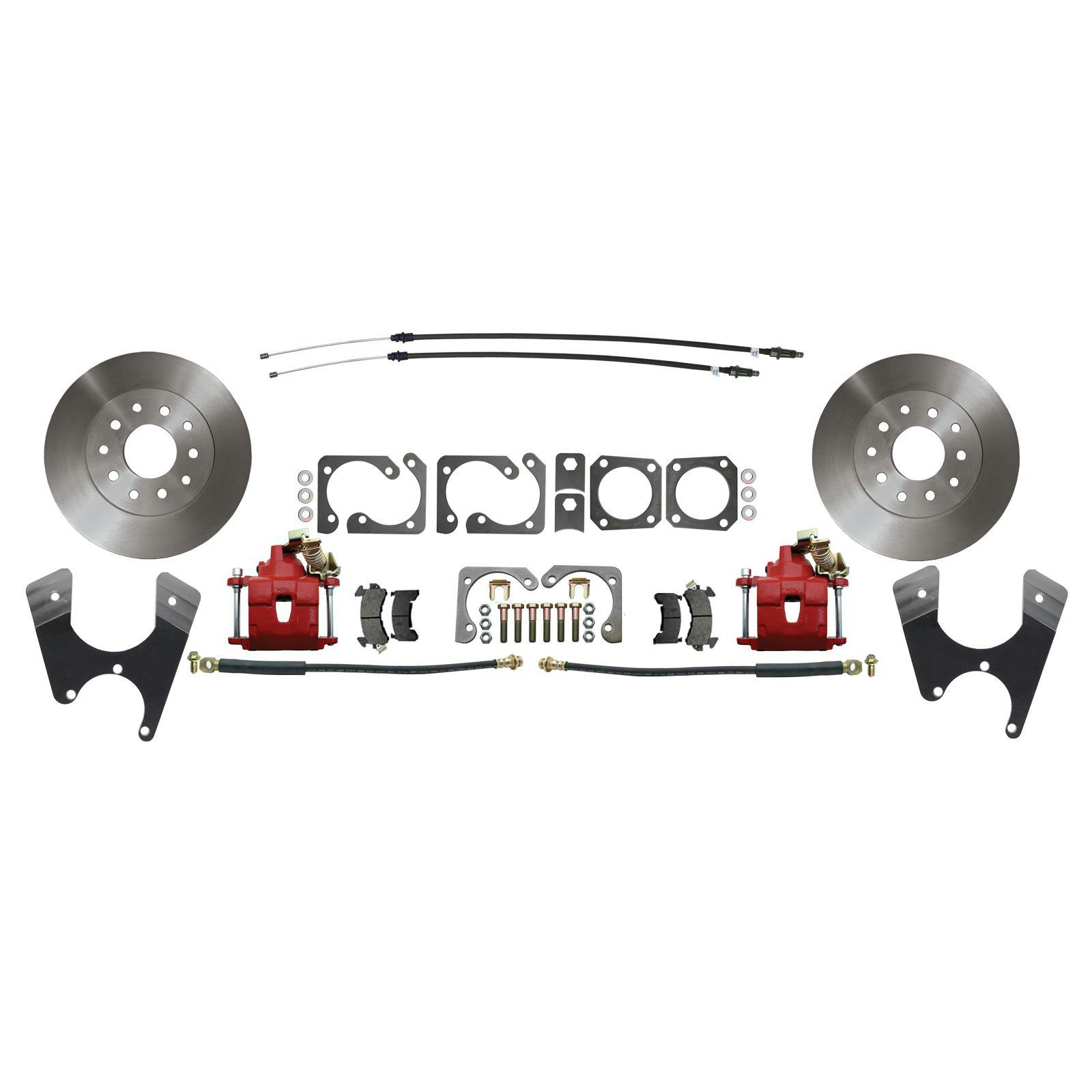 Staggered Rear Disc Brake Kit, GM F/X Body, 10 & 12 Bolt, Red