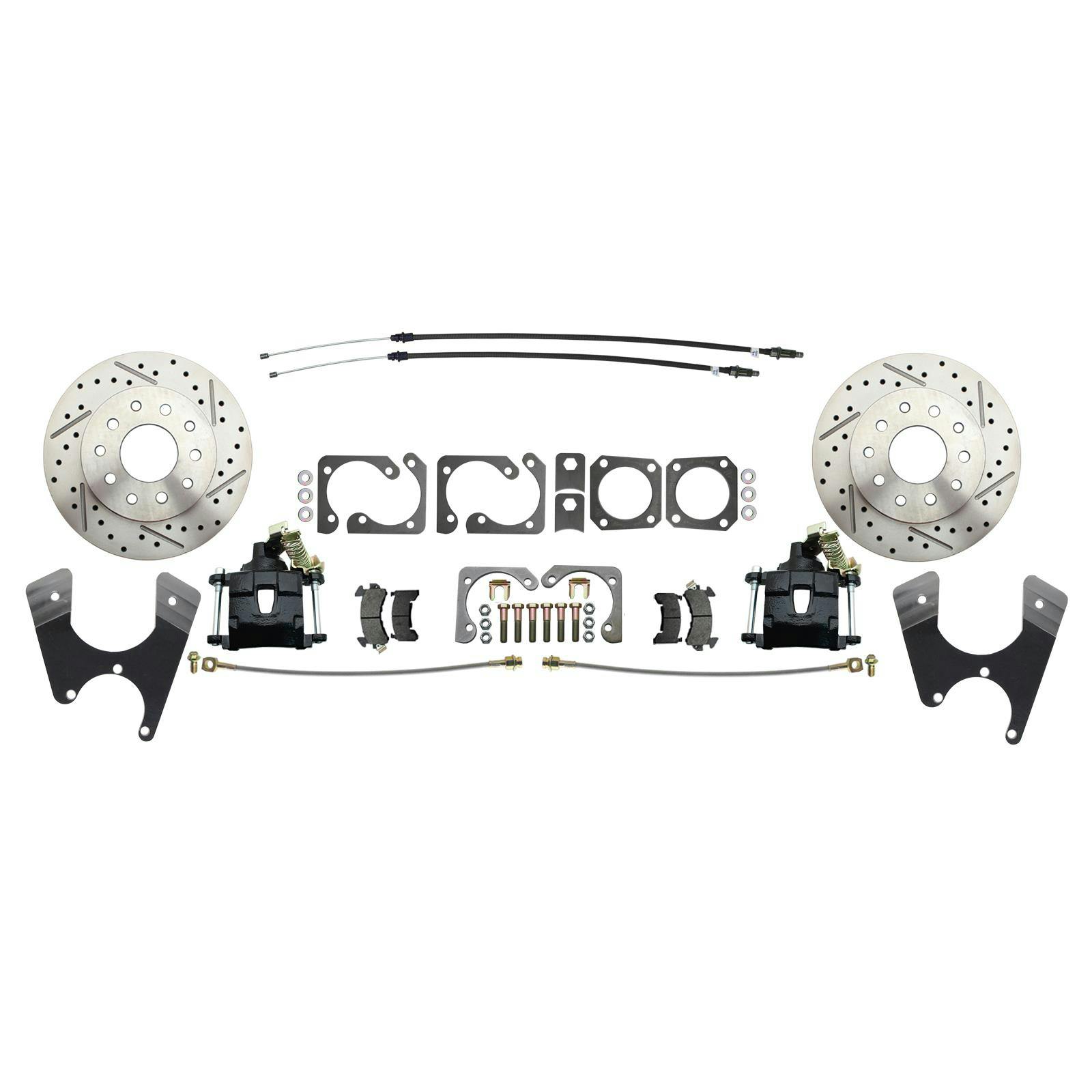 Speedway Rear Drill/Slotted Disc Brake Kit, 1968-69 Camaro, Black