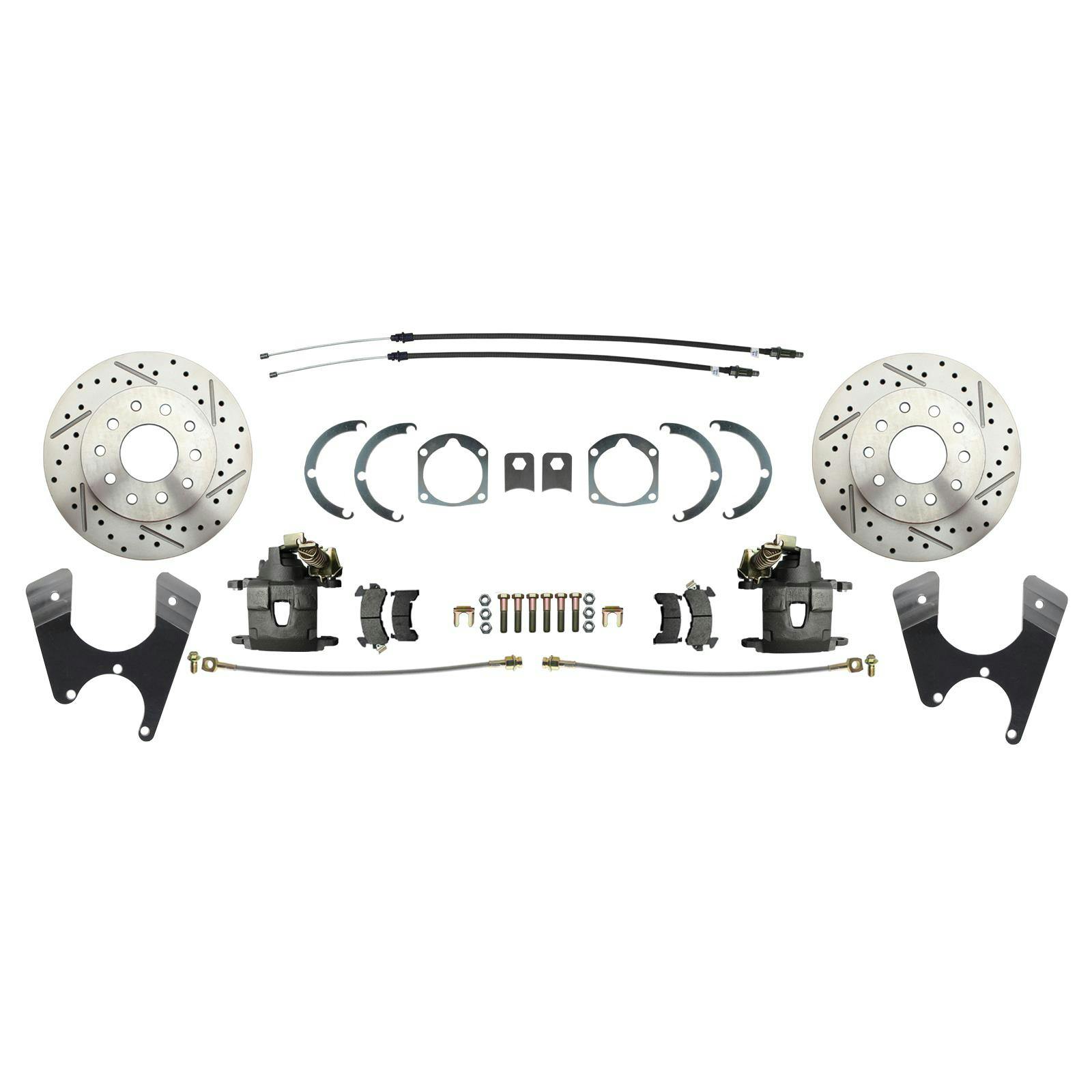 Speedway Rear Drilled/Slotted Disc Brake Kit, 55-68 Impala