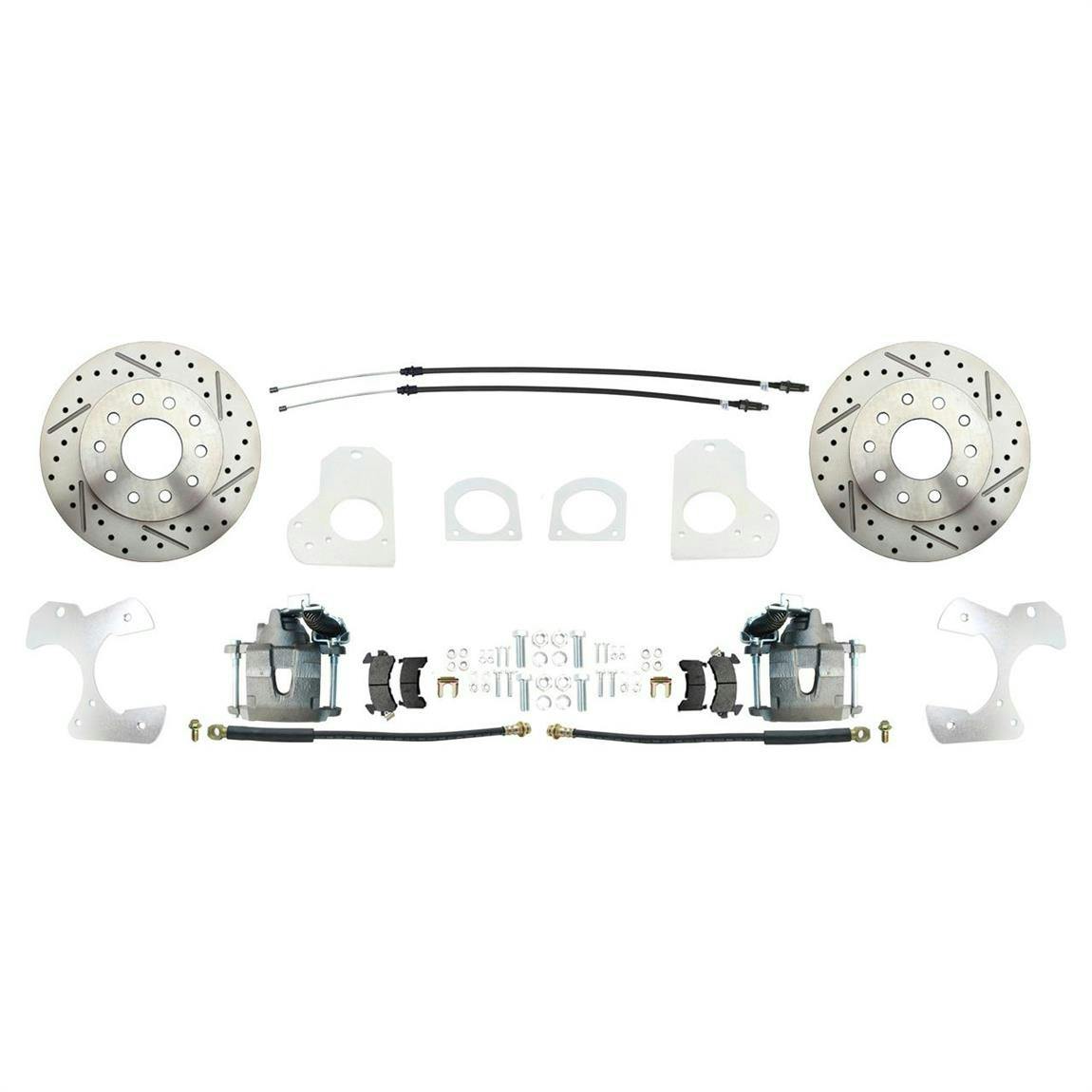 Speedway Rear Drilled/Slotted Disc Brake Kit, 77-88 GM G-Body