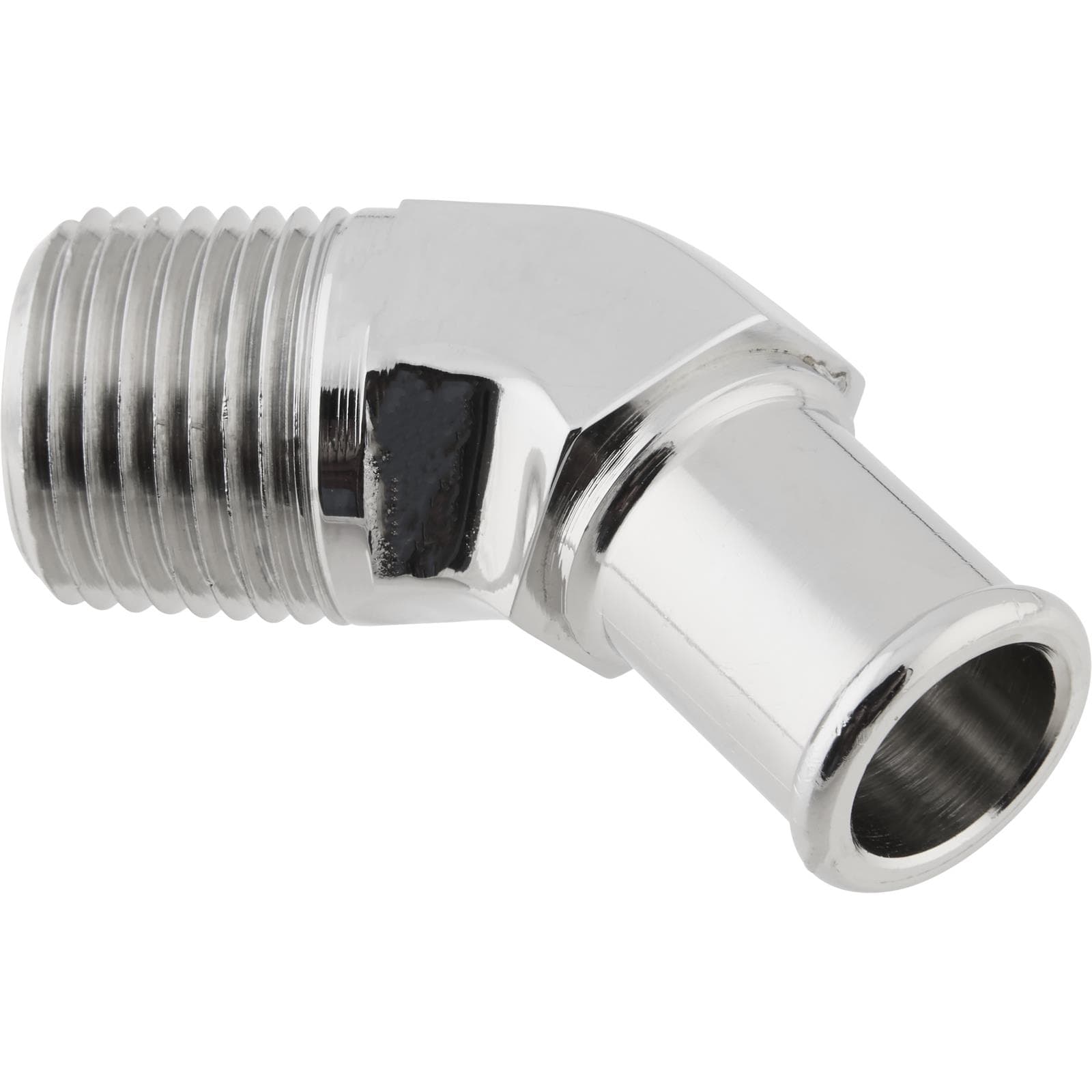 Bills Hot Rod Co. 1008 Heater Hose Fitting, 45 Deg, 5/8 x 1/2