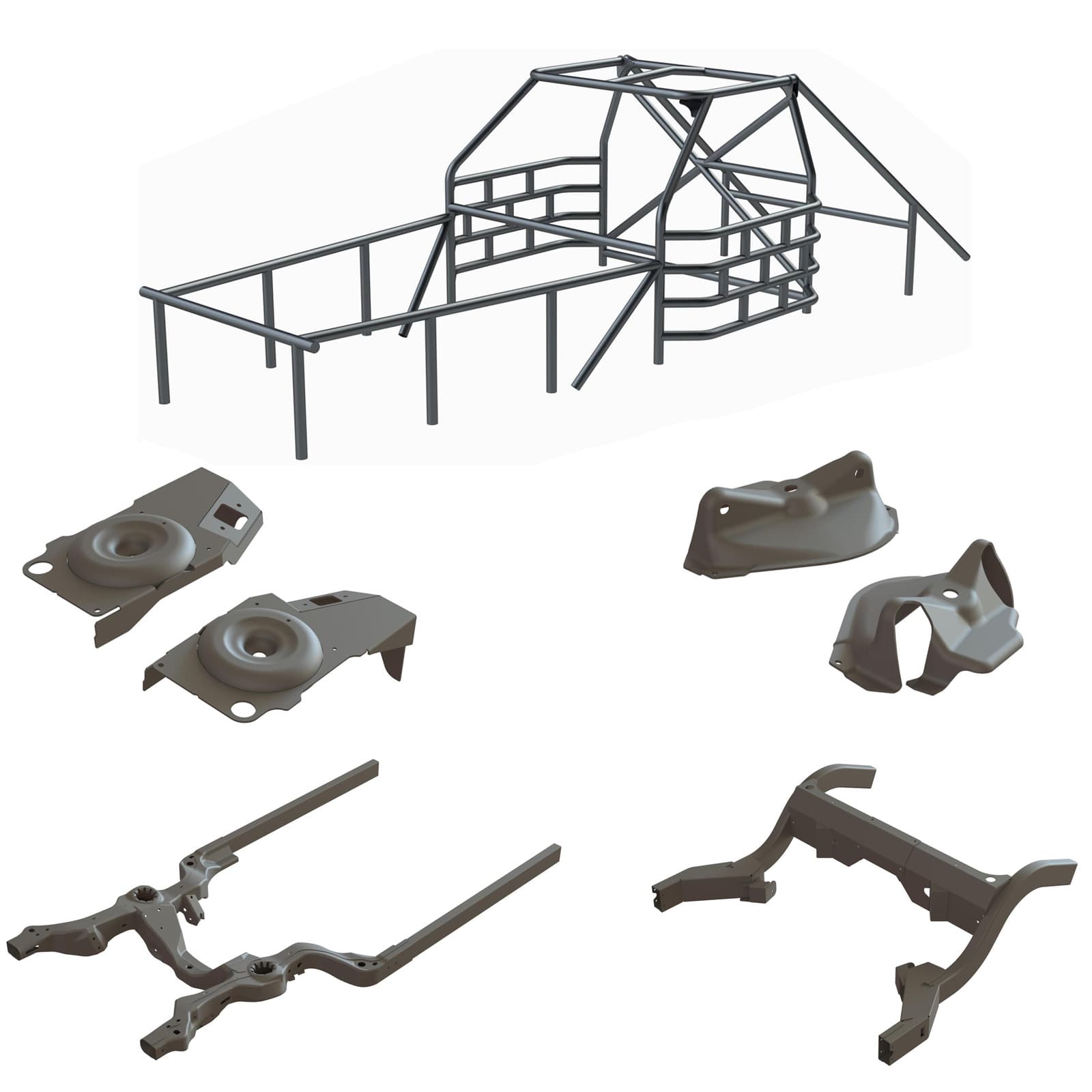 Metric Chassis IMCA Stock Car Front/Rear Frame Stub Roll Cage Kit