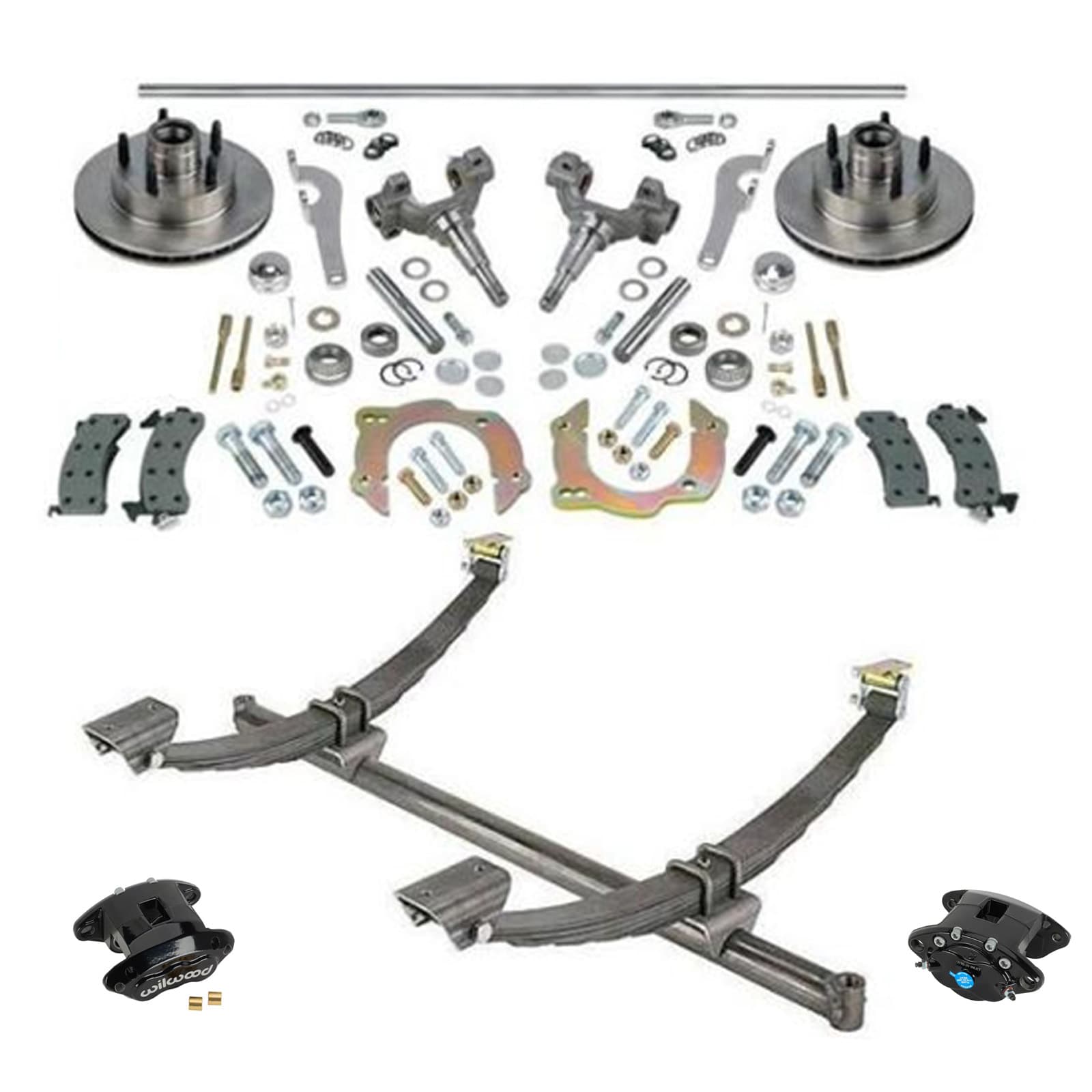 44" Gasser Strt Axle Chevy Spindle Brake Kit W/ Wilwood Calipers